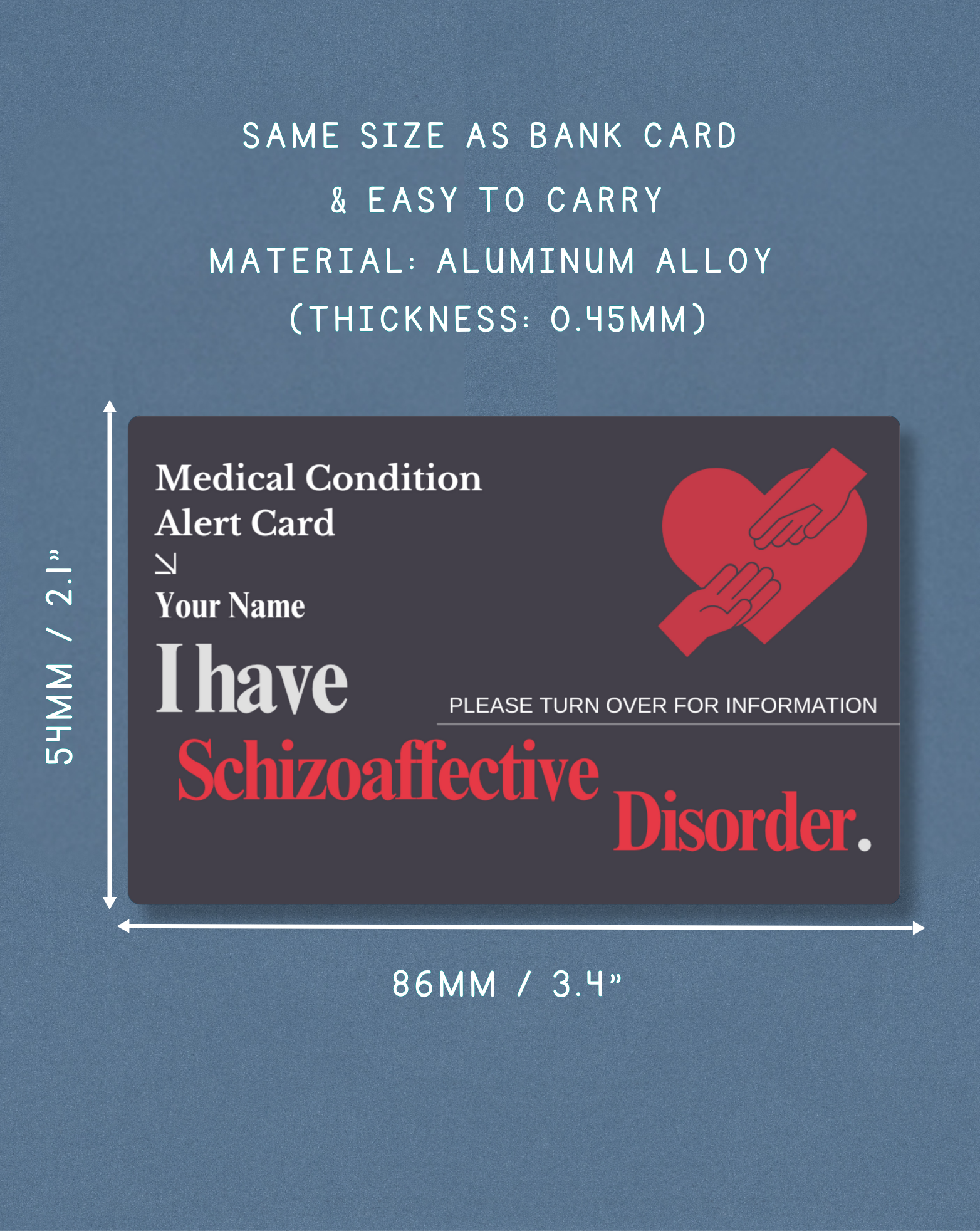 Schizoaffective Disorder Medical Alert Card