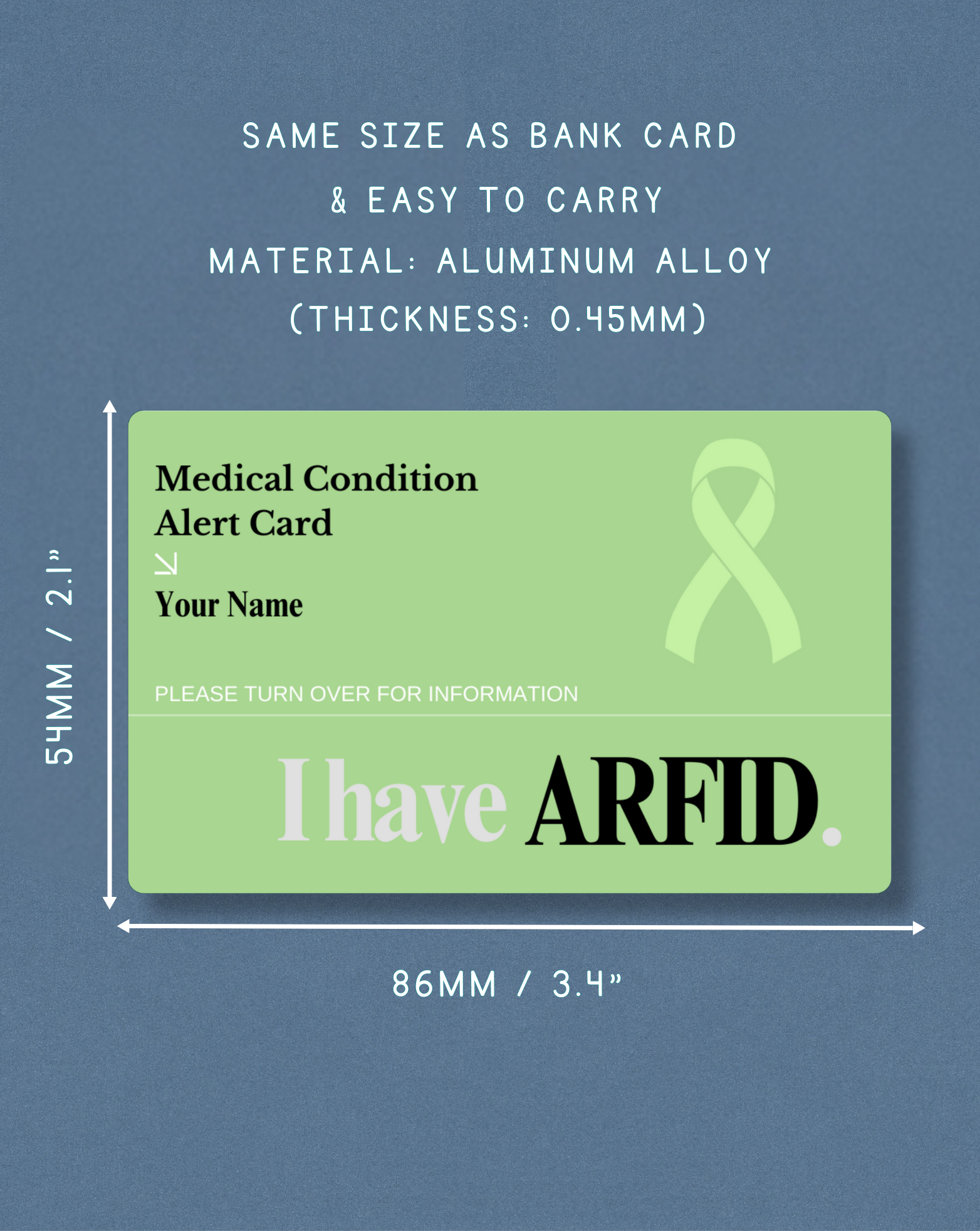 ARFID Medical Alert Card