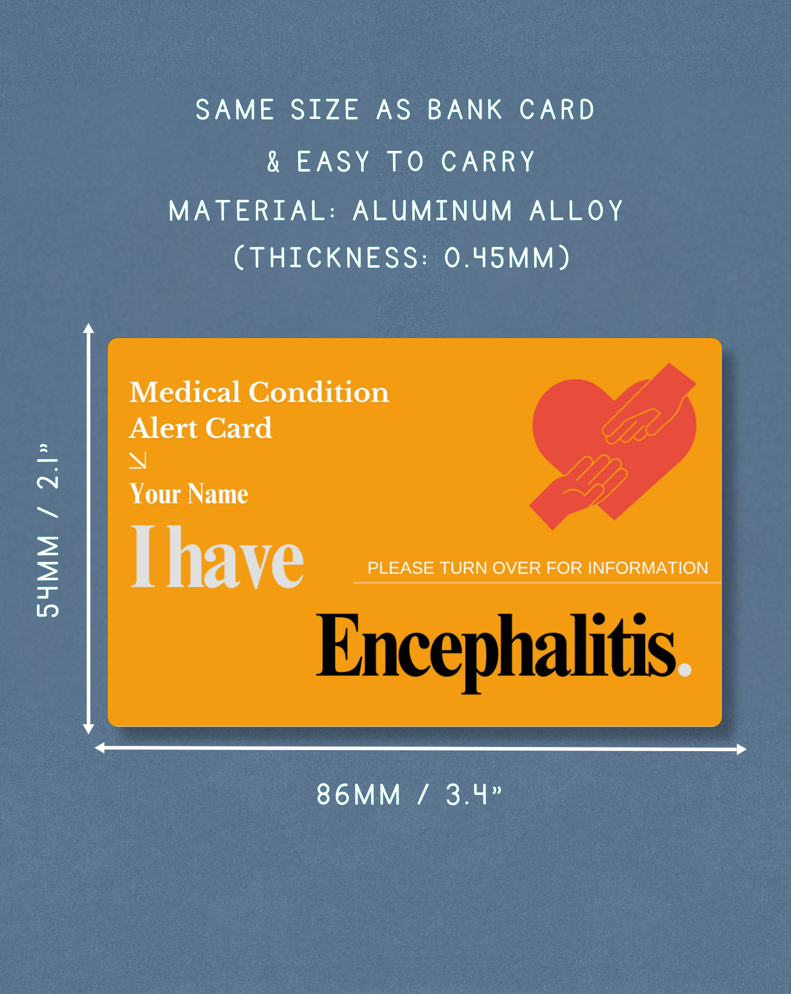 Encephalitis Medical Alert Card