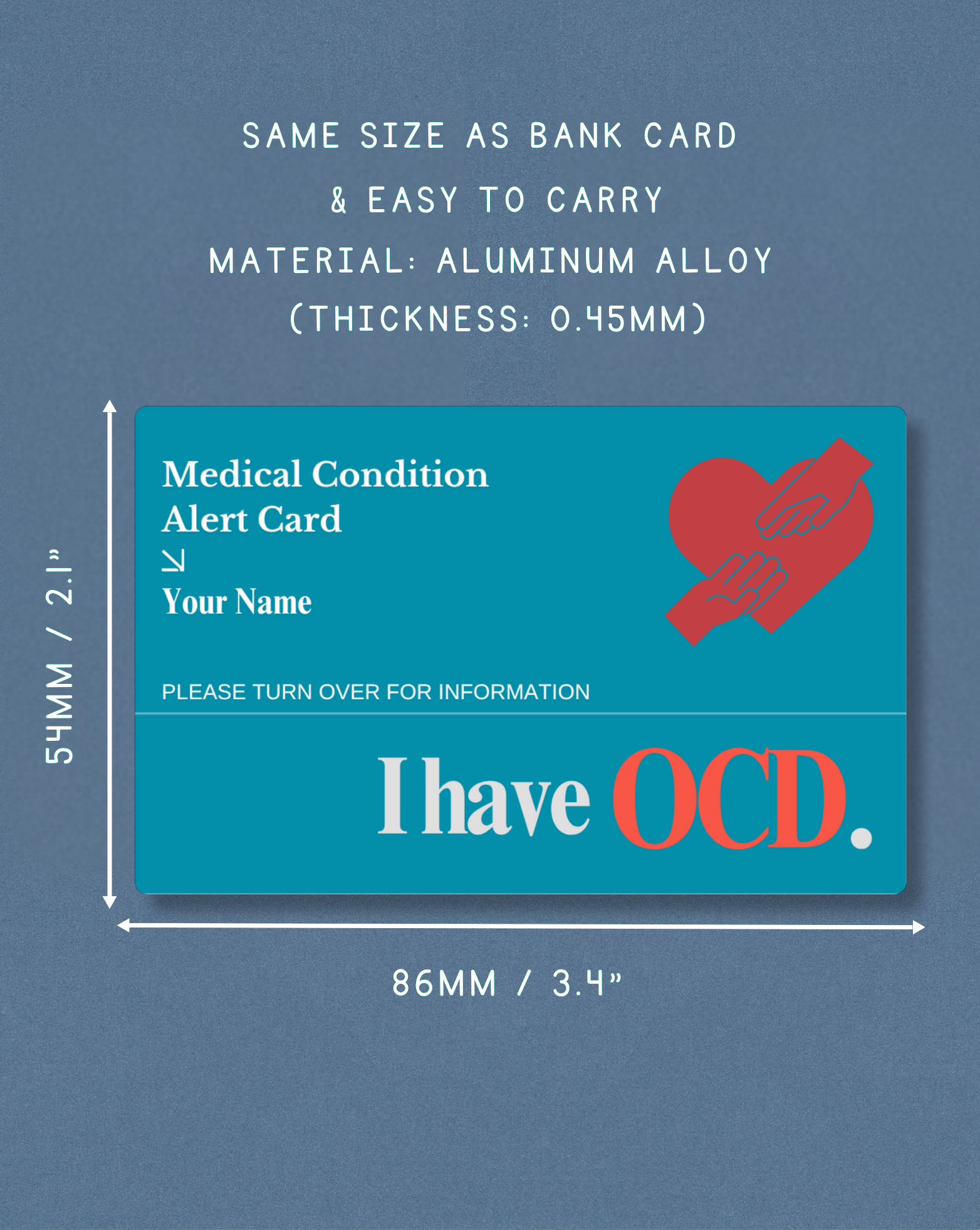 OCD Medical Alert Card