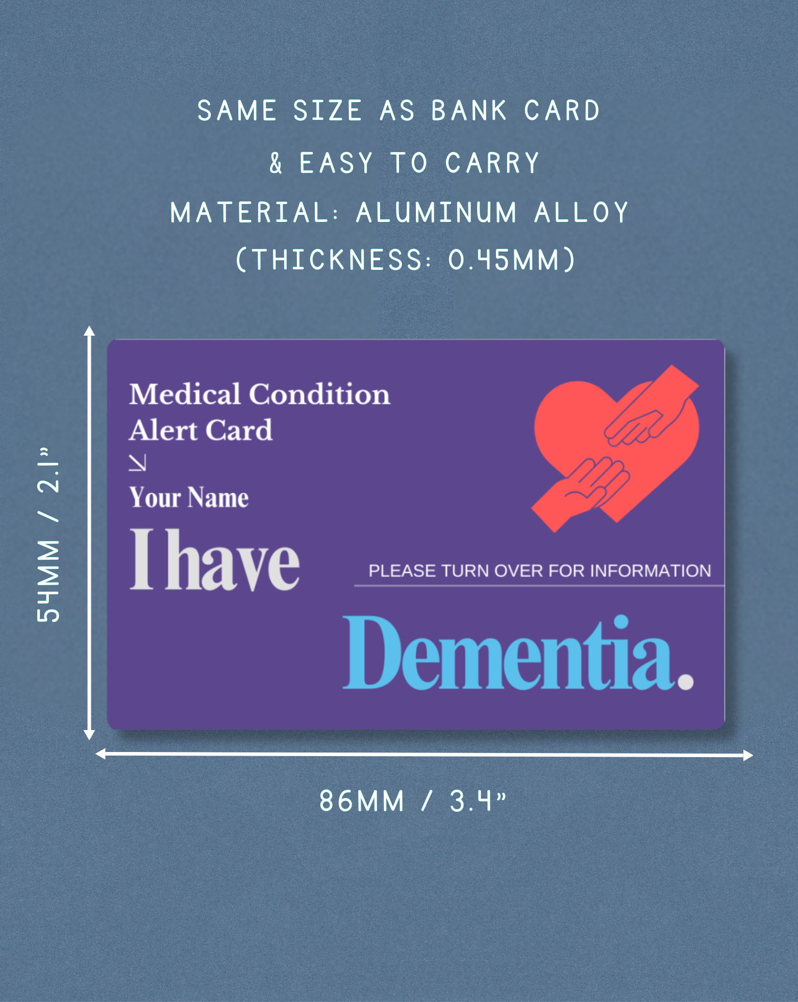 Dementia Medical Alert Card
