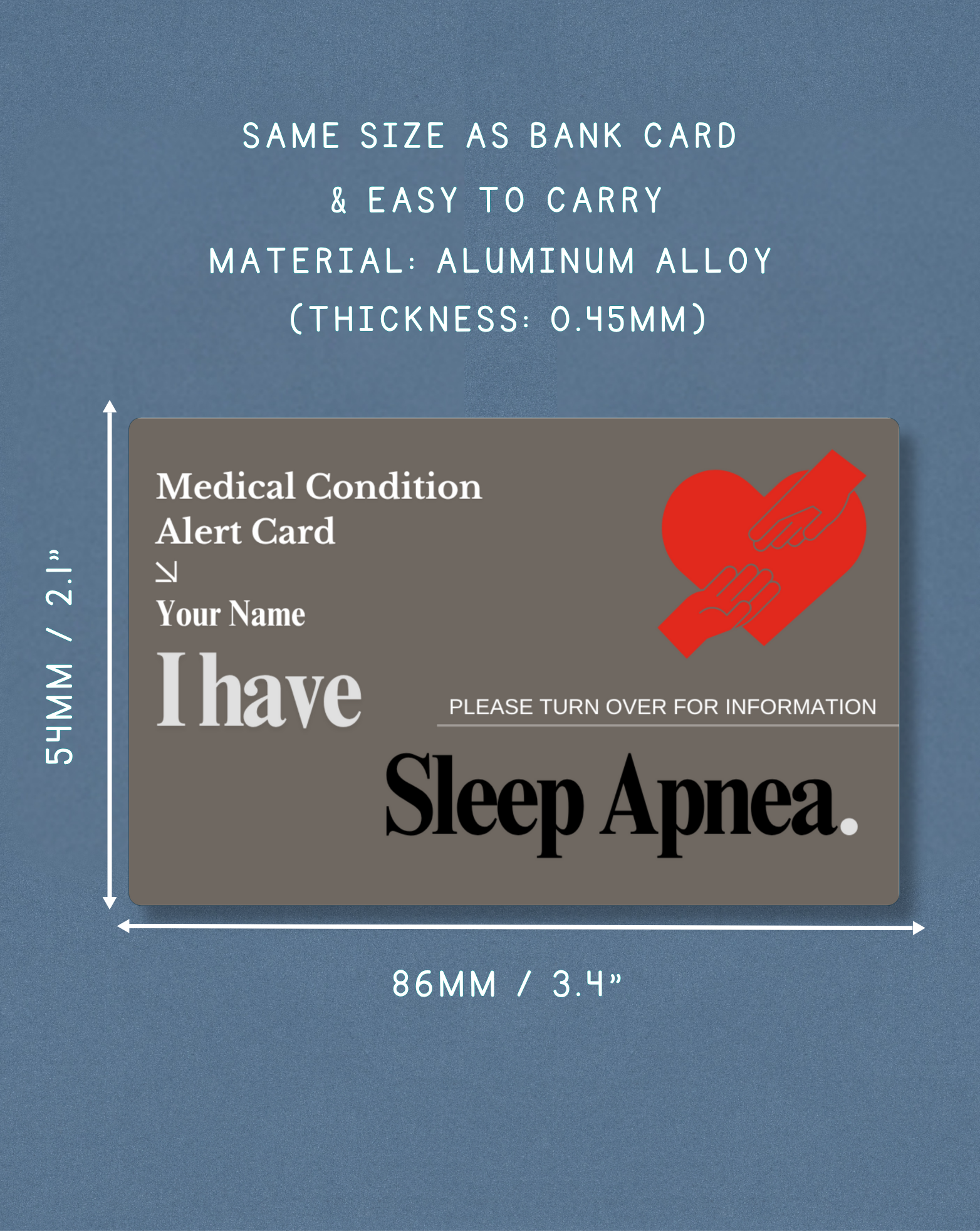 Sleep Apnea Medical Alert Card