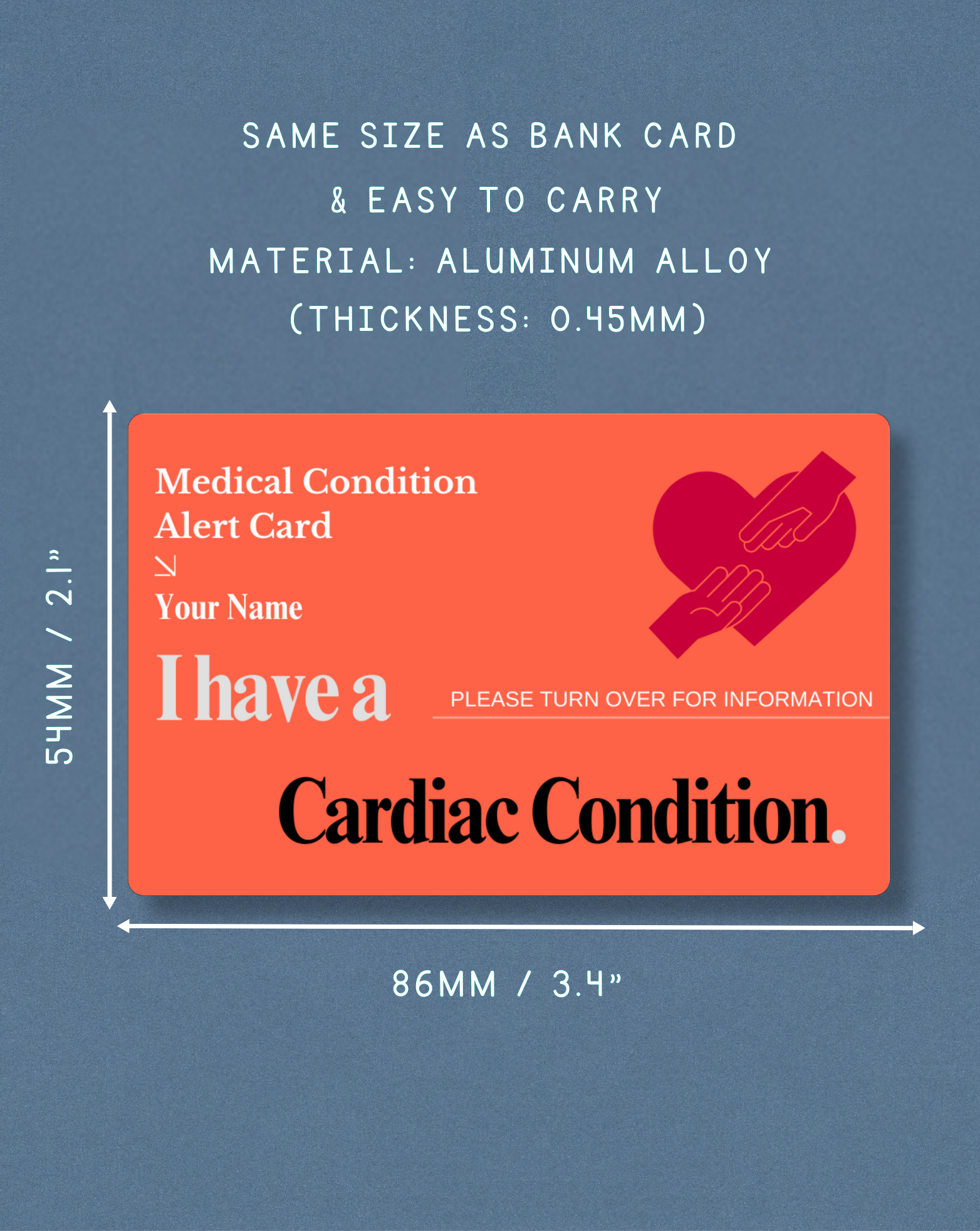 Cardiac Condition Medical Alert Card