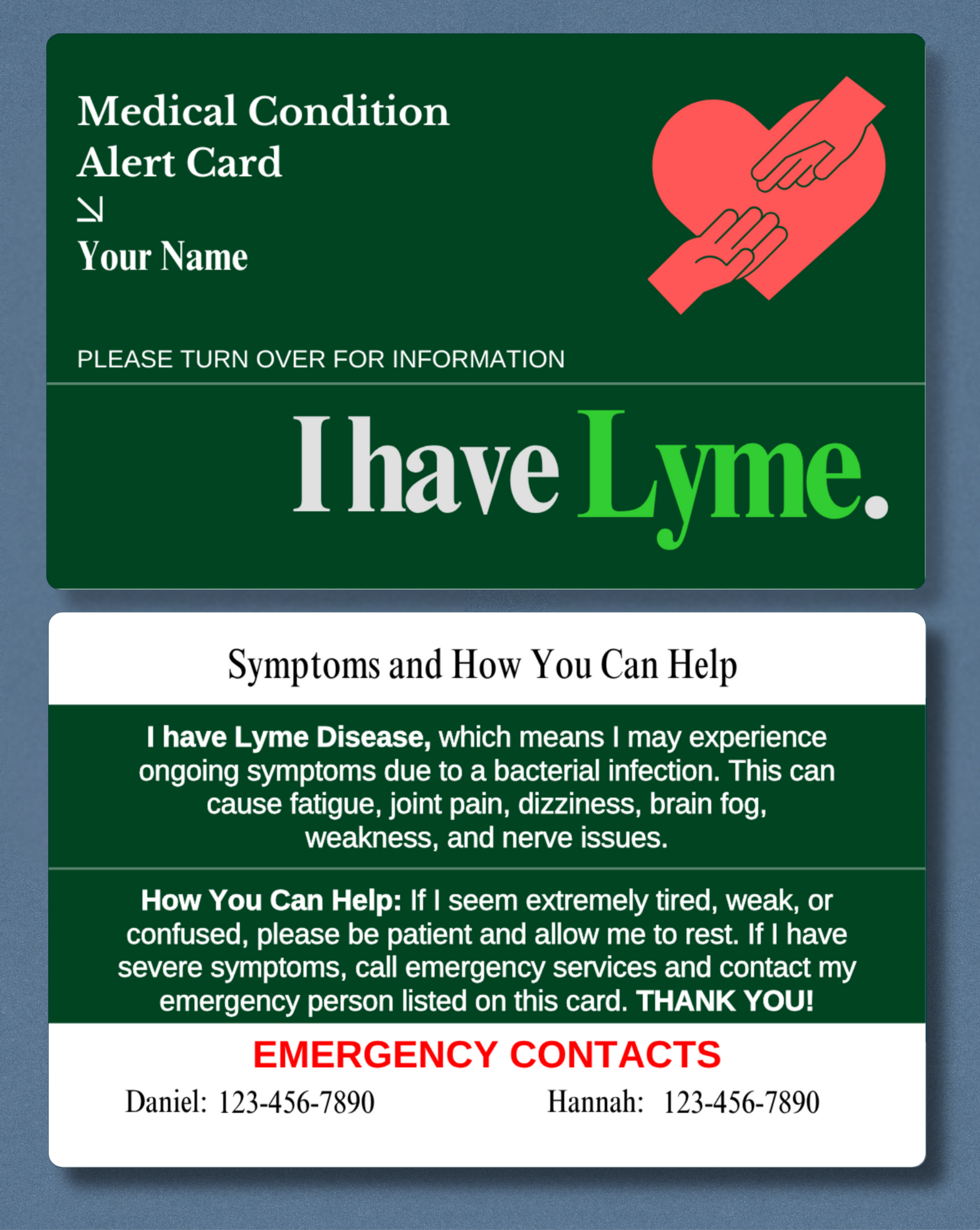 Lyme Medical Alert Card