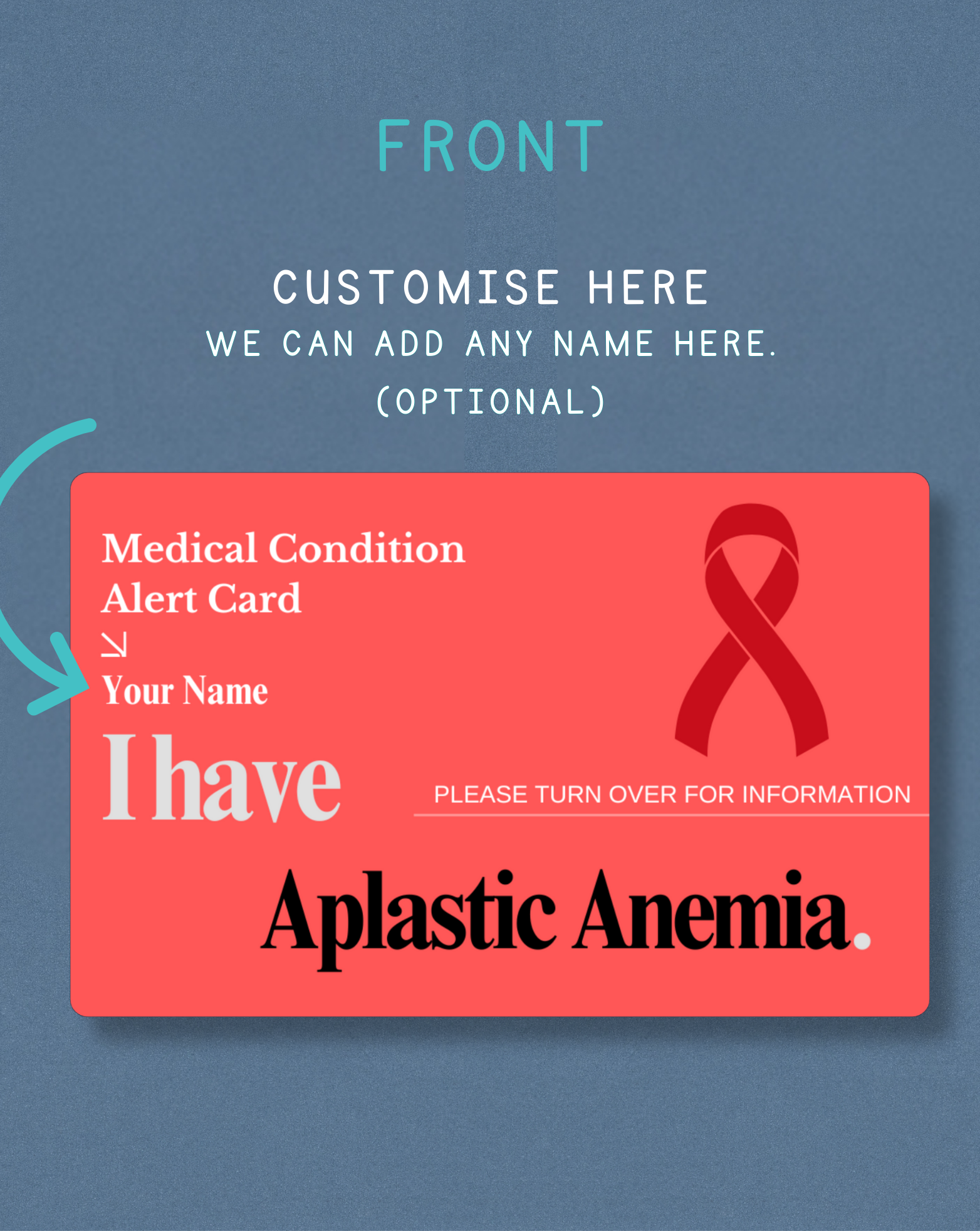 Aplastic Anemia Medical Alert Card