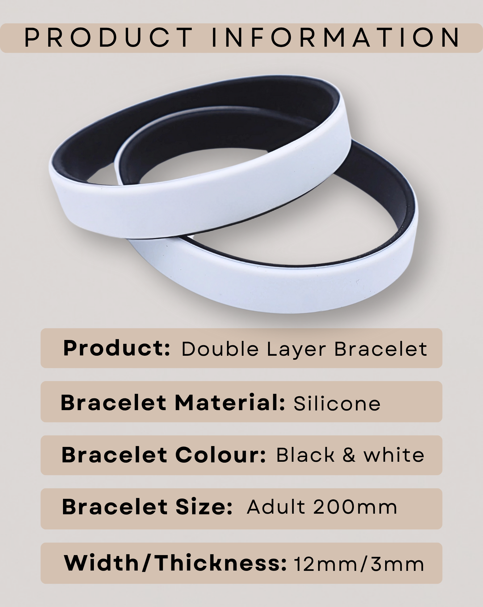 Personalised Medical Alert Bracelet (Black)