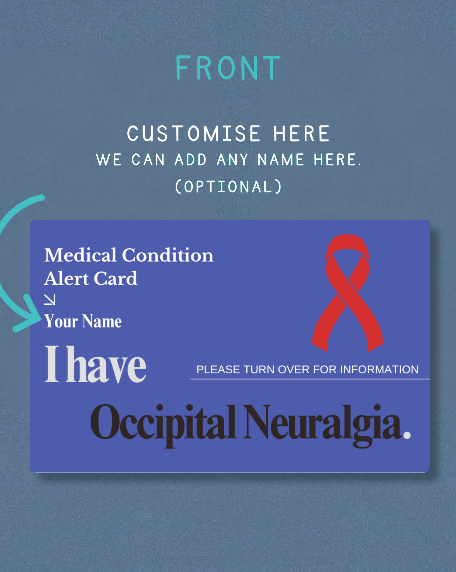 Occipital Neuralgia Medical Alert Card