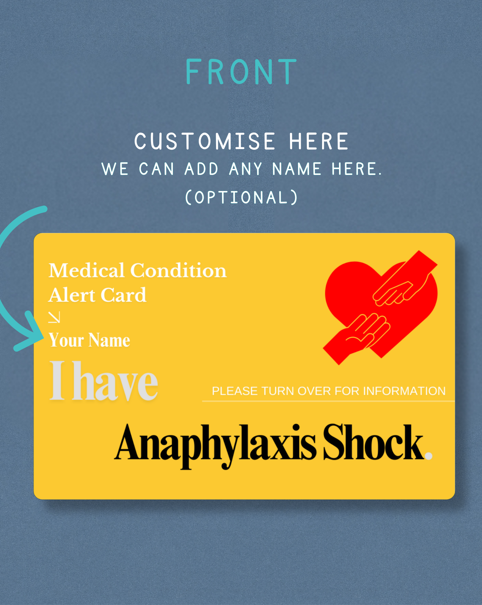 Anaphylaxis Shock Alert Card