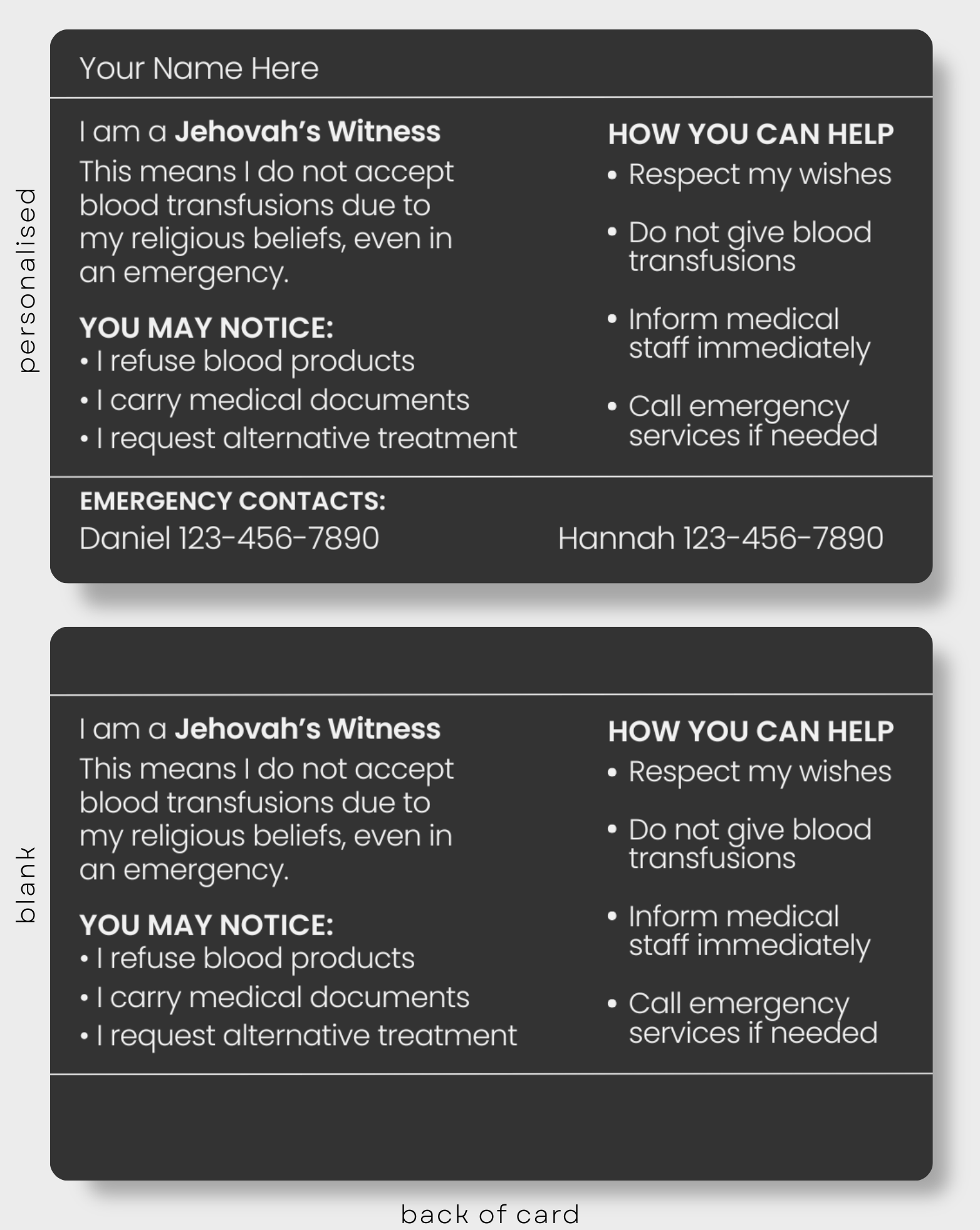 Jehovah’s Witness – No Blood Transfusions