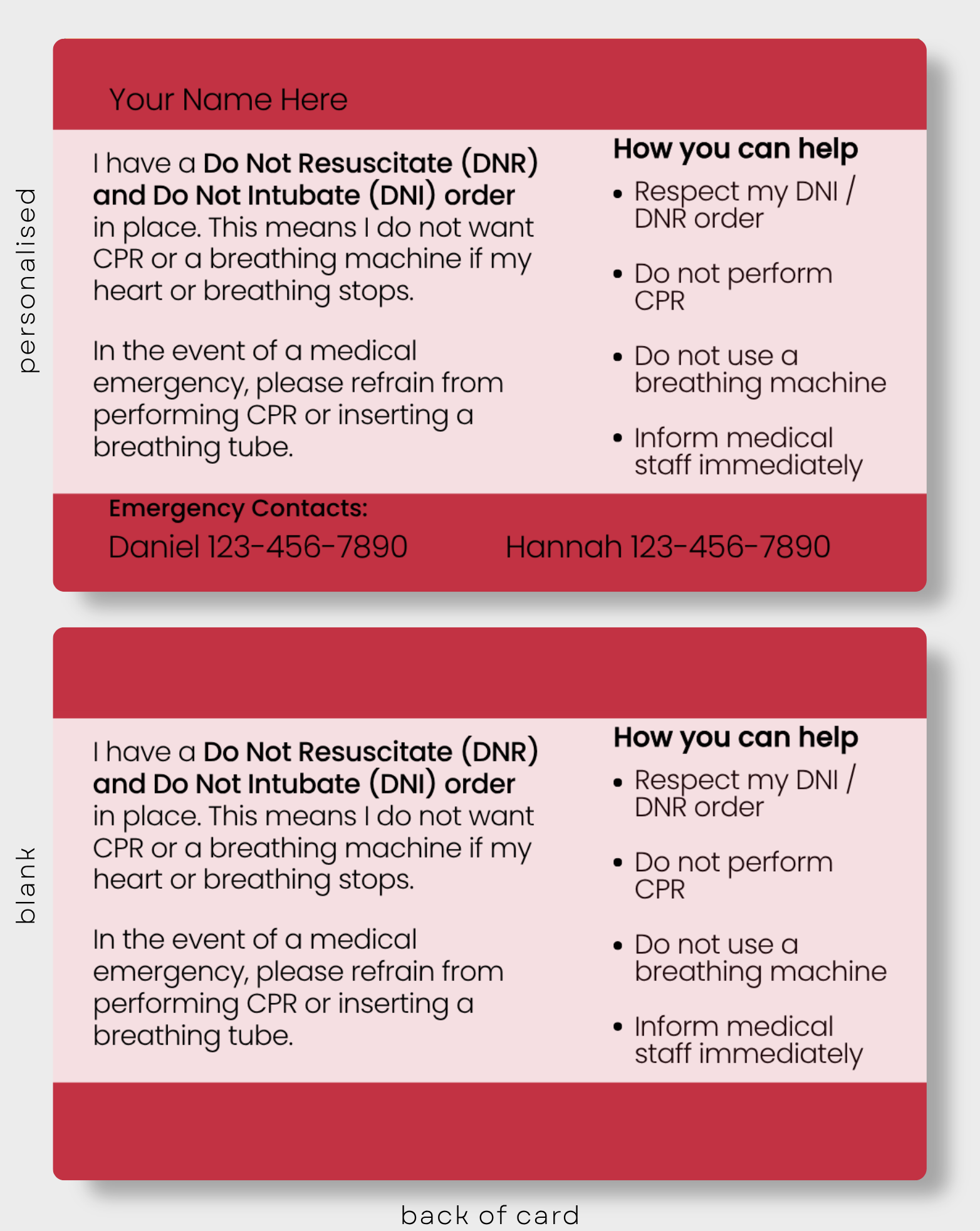 DNR/DNI Order (Do Not Resuscitate/Do Not Intubate)