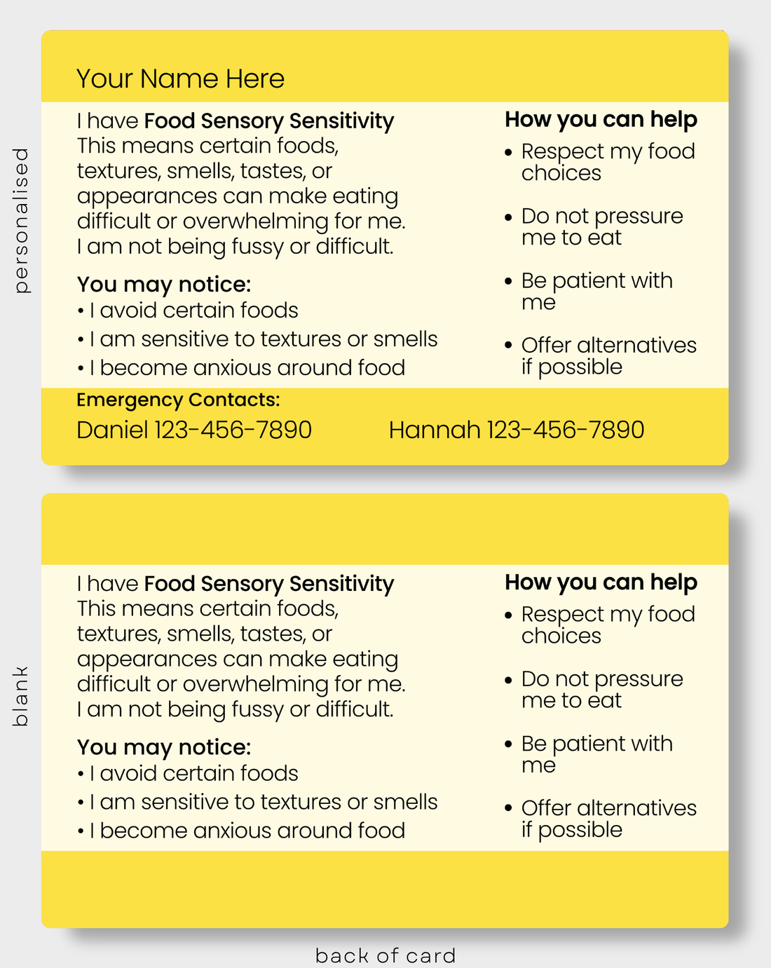 Food Sensory Sensitivity