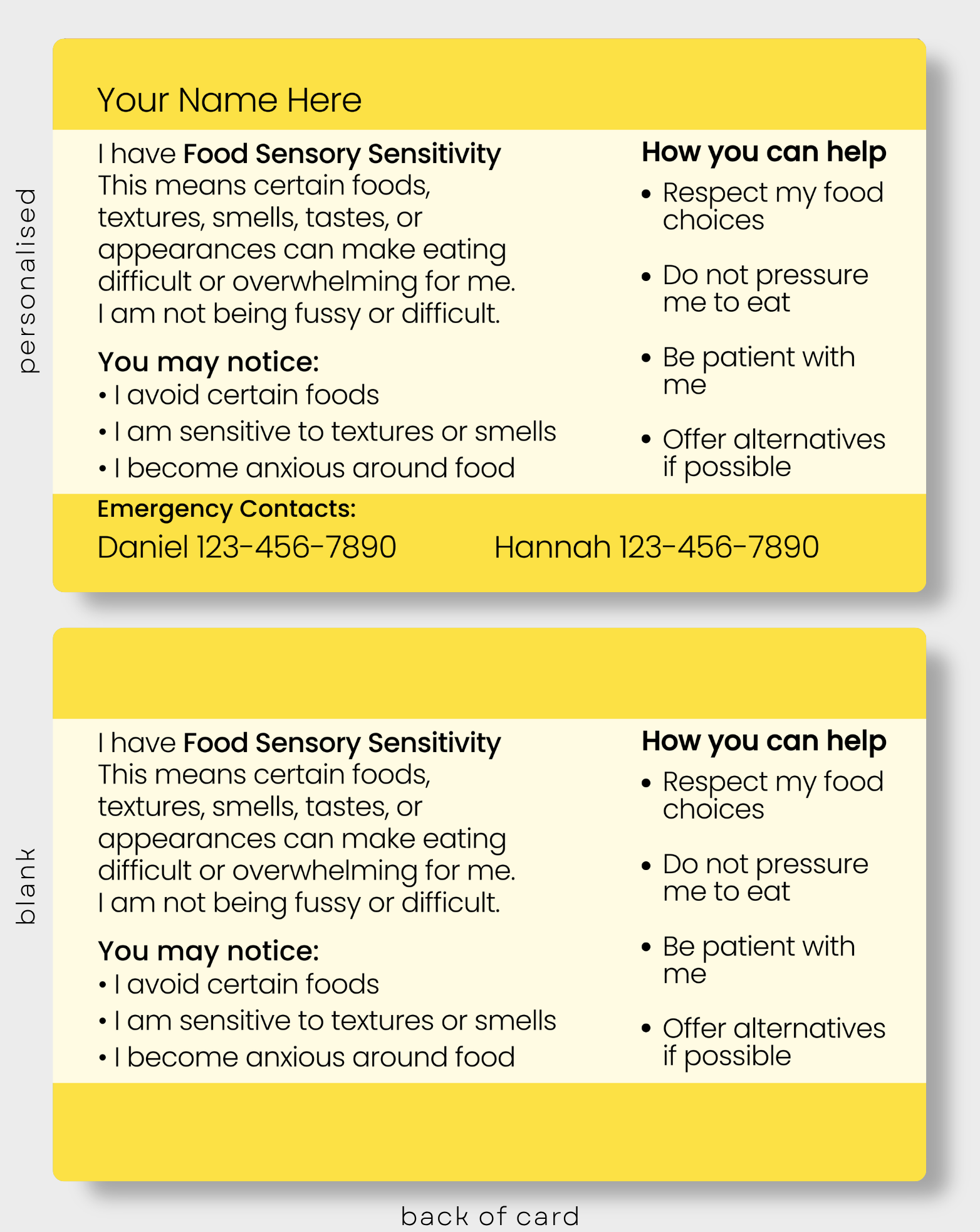 Food Sensory Sensitivity