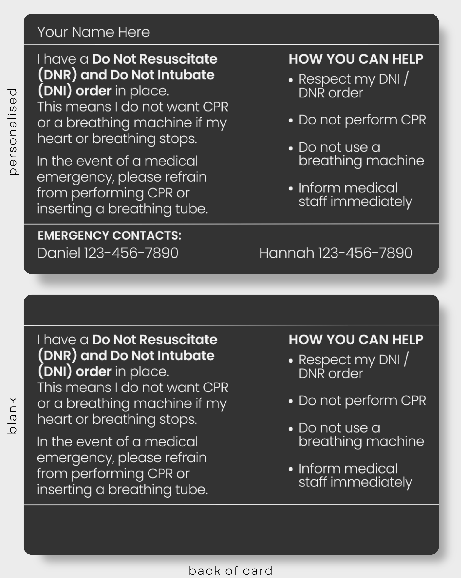 DNR (Do Not Resuscitate) and DNI (Do Not Intubate) Order