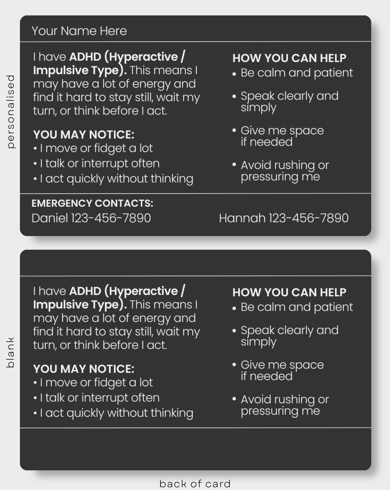 ADHD (Hyperactive/Impulsive Type)