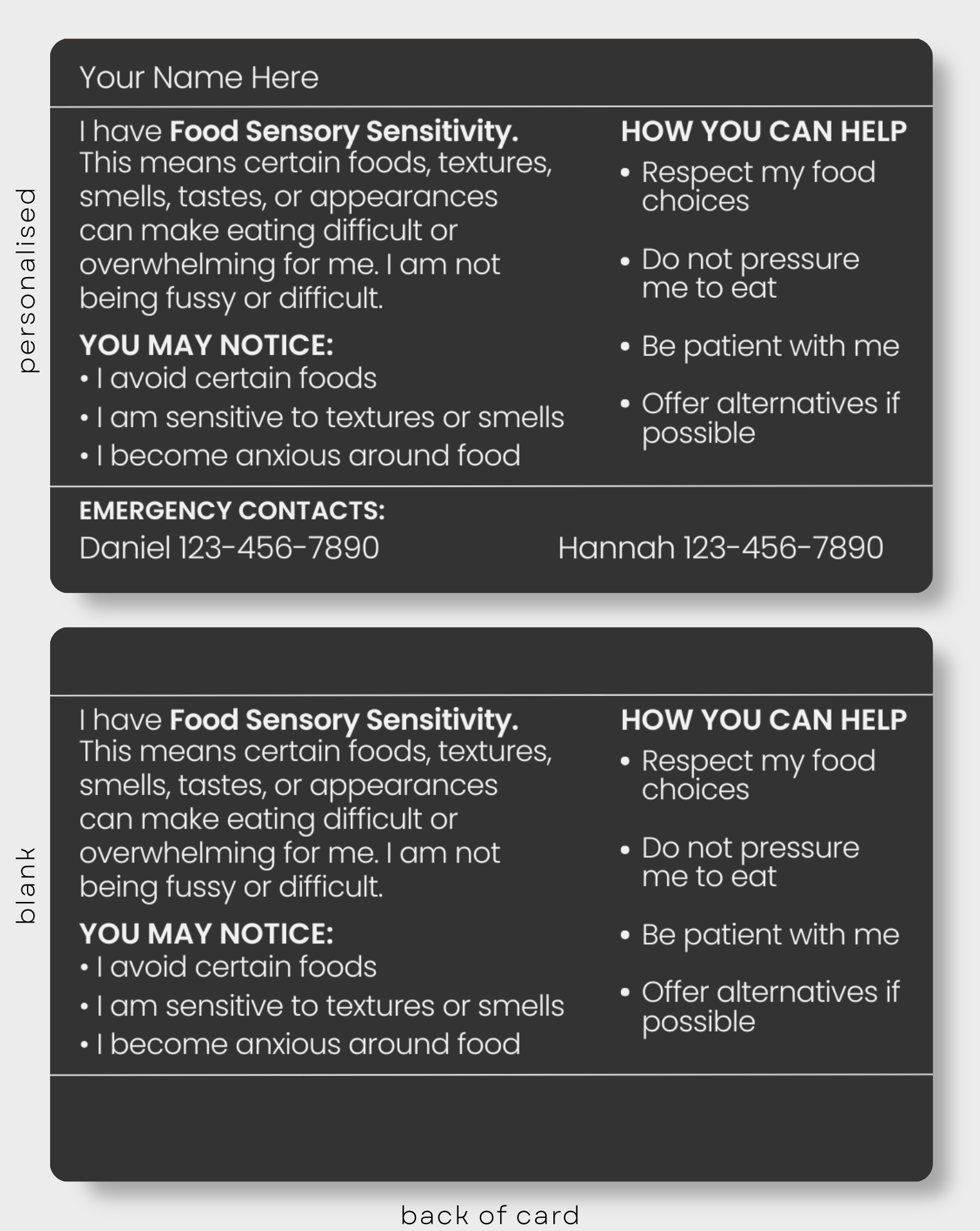 Food Sensory Sensitivity