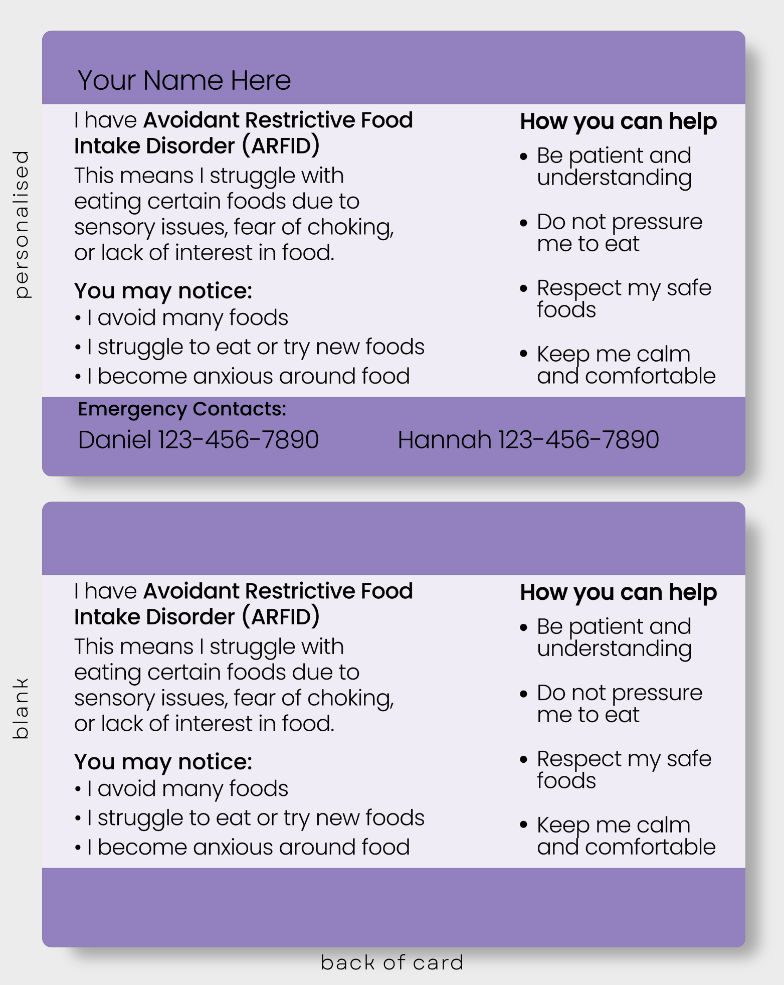 ARFID (Avoidant/Restrictive Food Intake Disorder)
