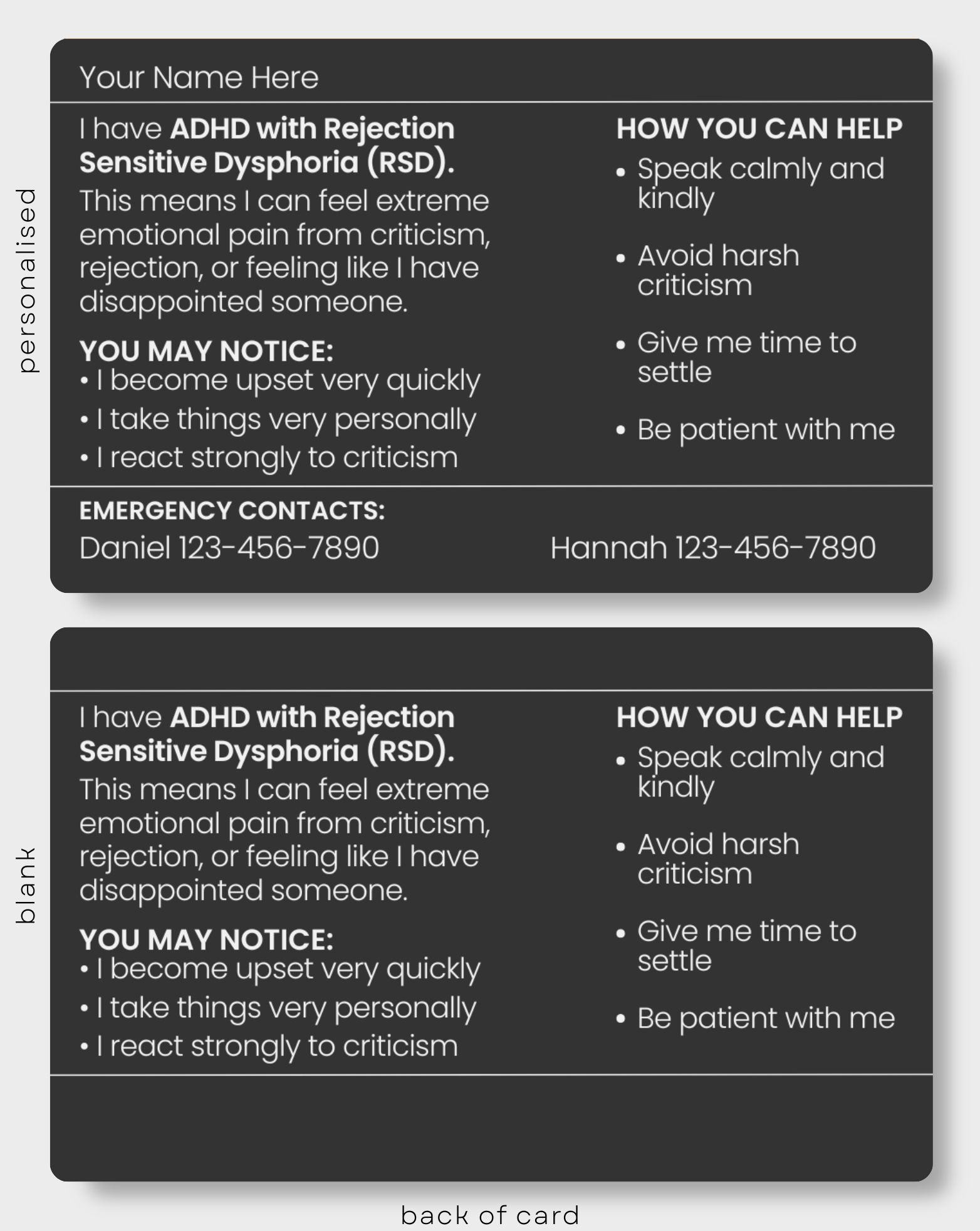 ADHD with Rejection Sensitive Dysphoria (RSD)
