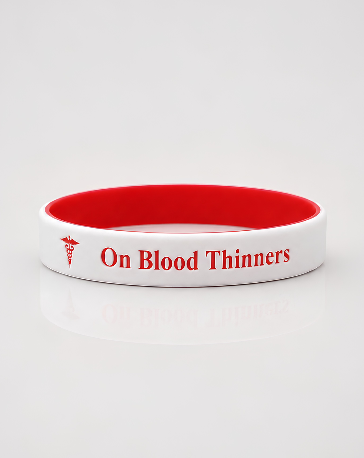 Red personalised silicone medical alert bracelet