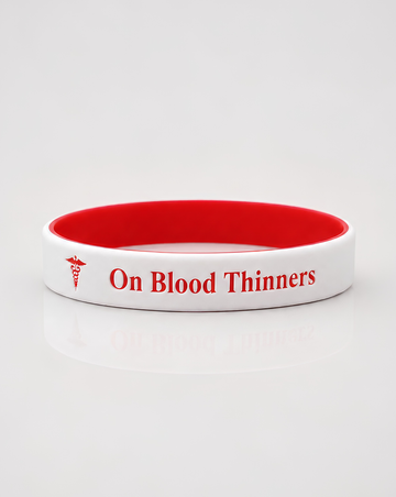 Red personalised silicone medical alert bracelet