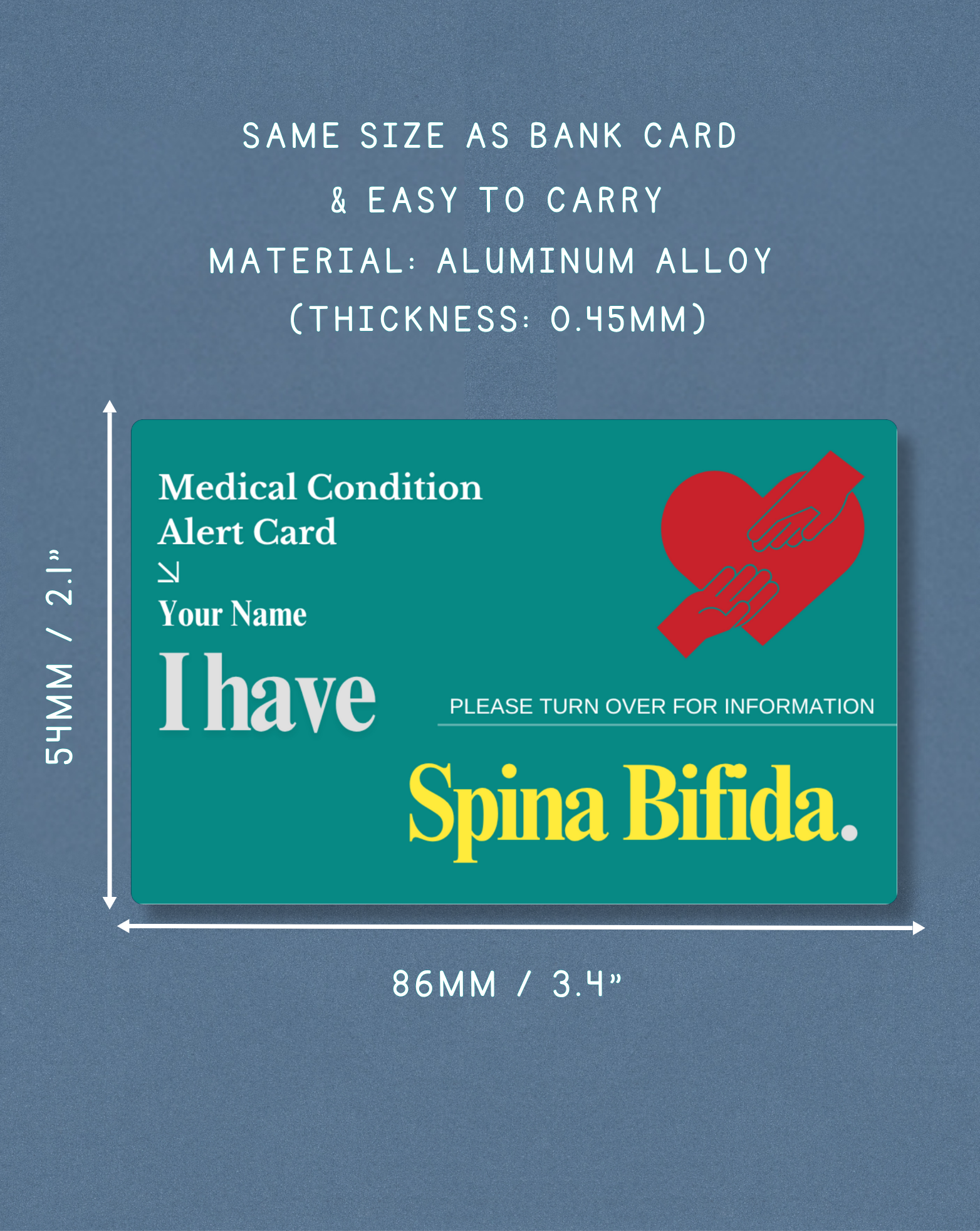 Spina Bifida Medical Alert Card
