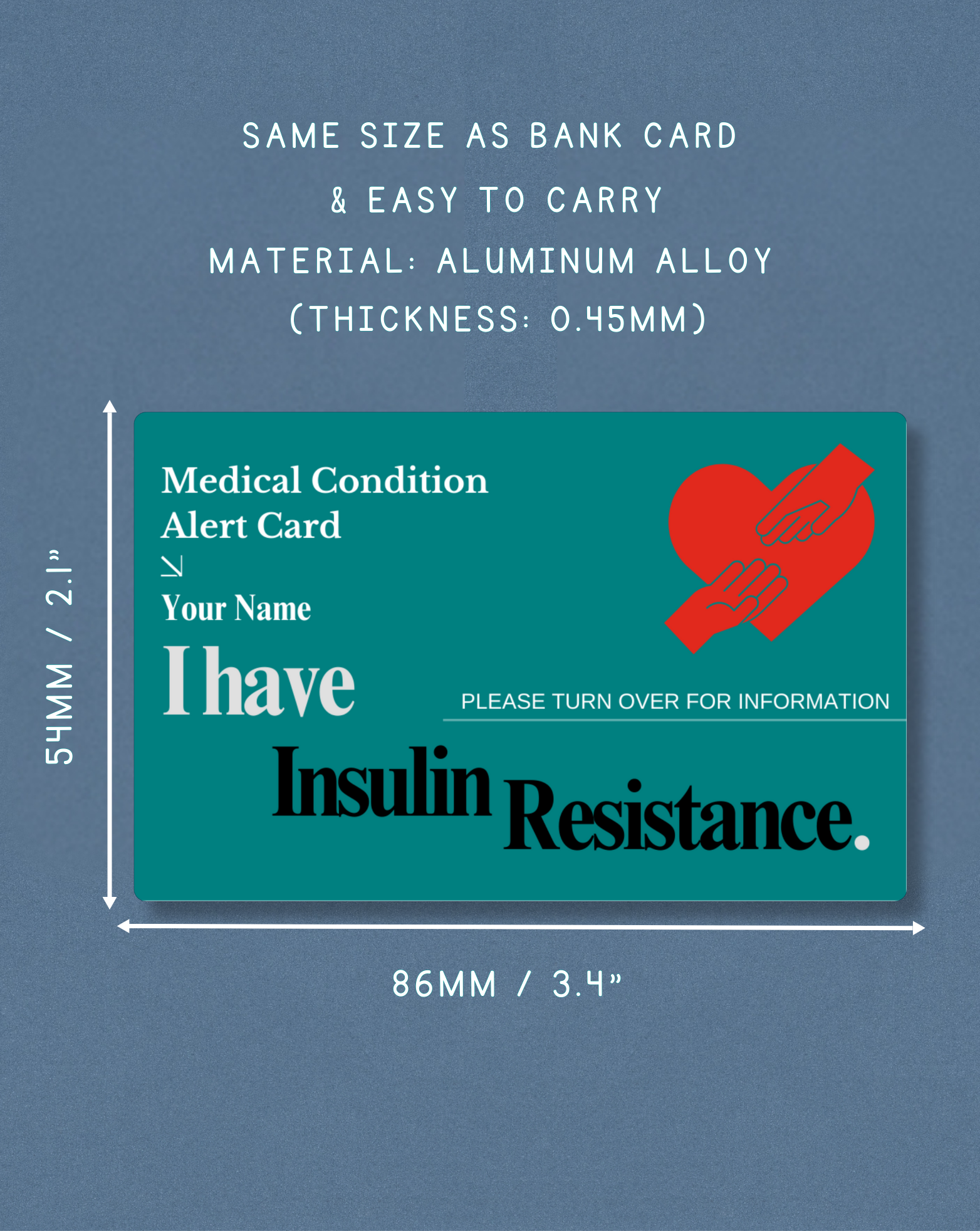 Insulin Resistant Medical Alert Card