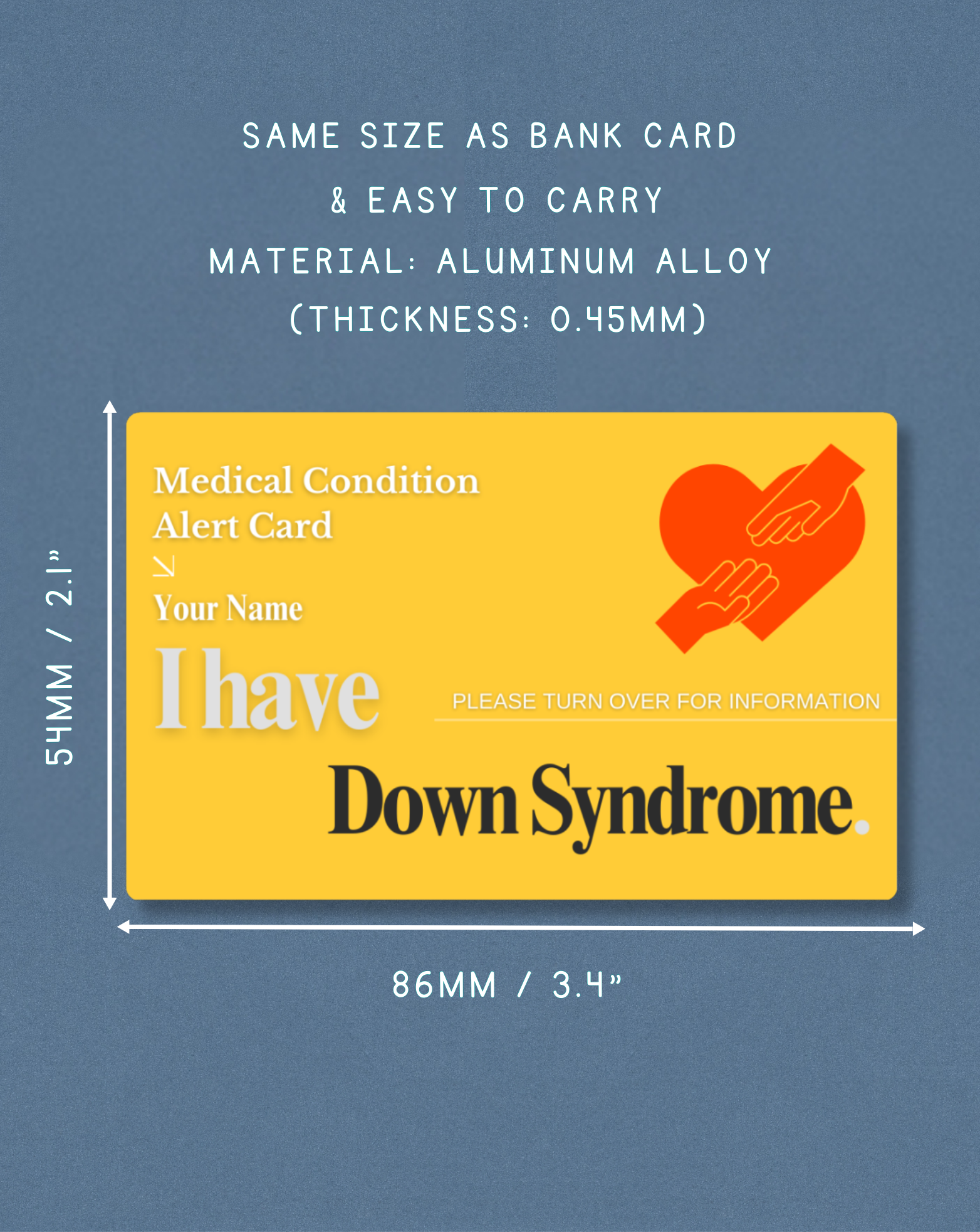 Down Syndrome Medical Alert Card