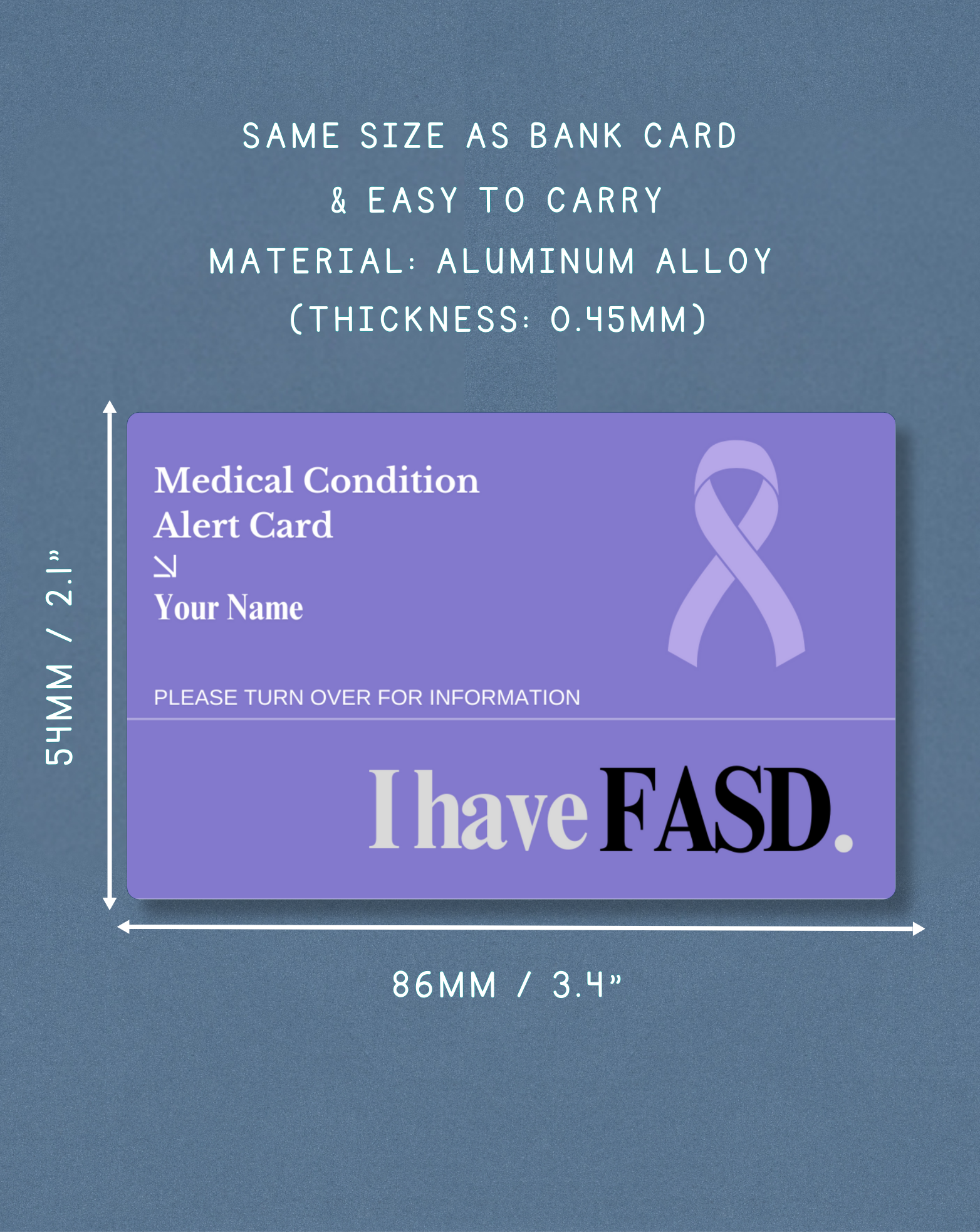 FASD Medical Alert Card