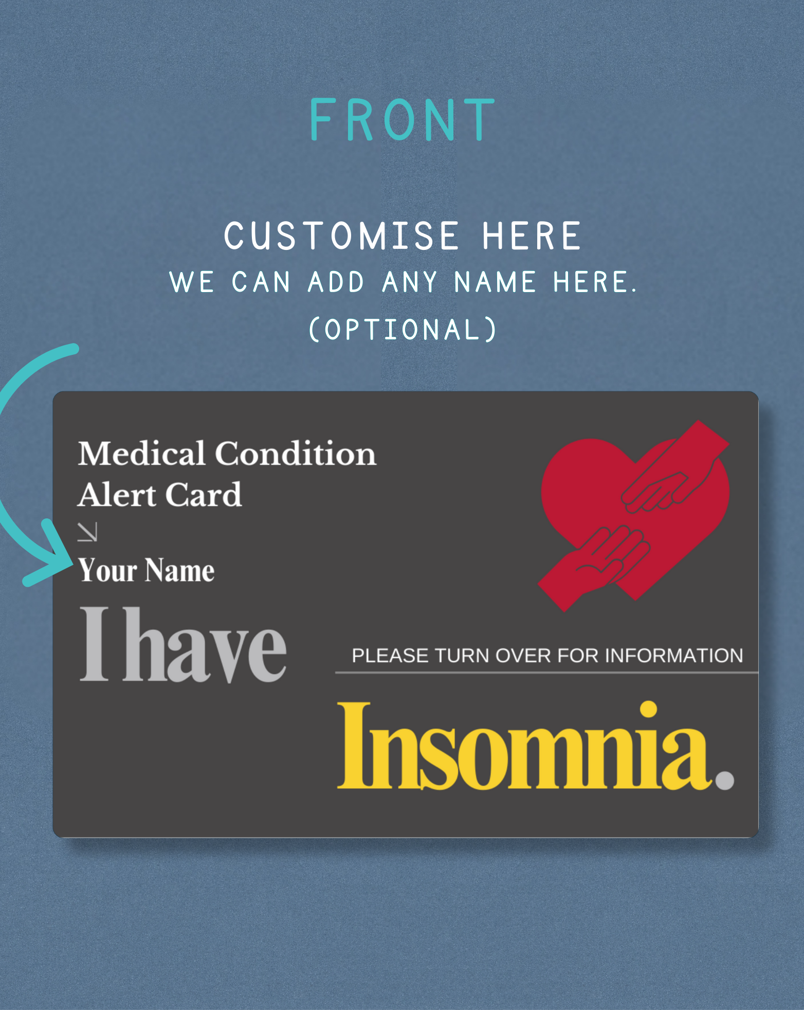 Insomnia Medical Alert Card
