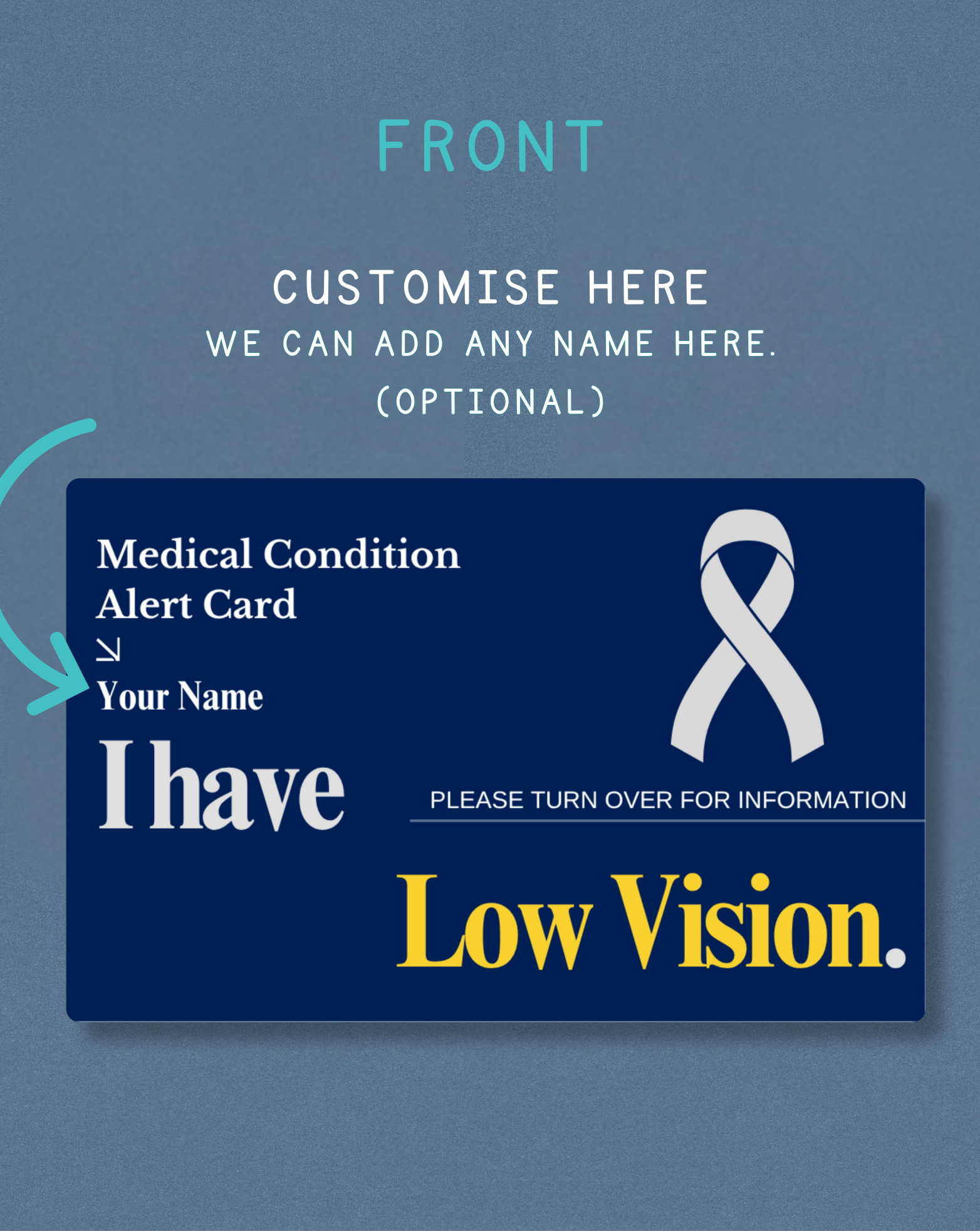 Low Vision Medical Alert Card