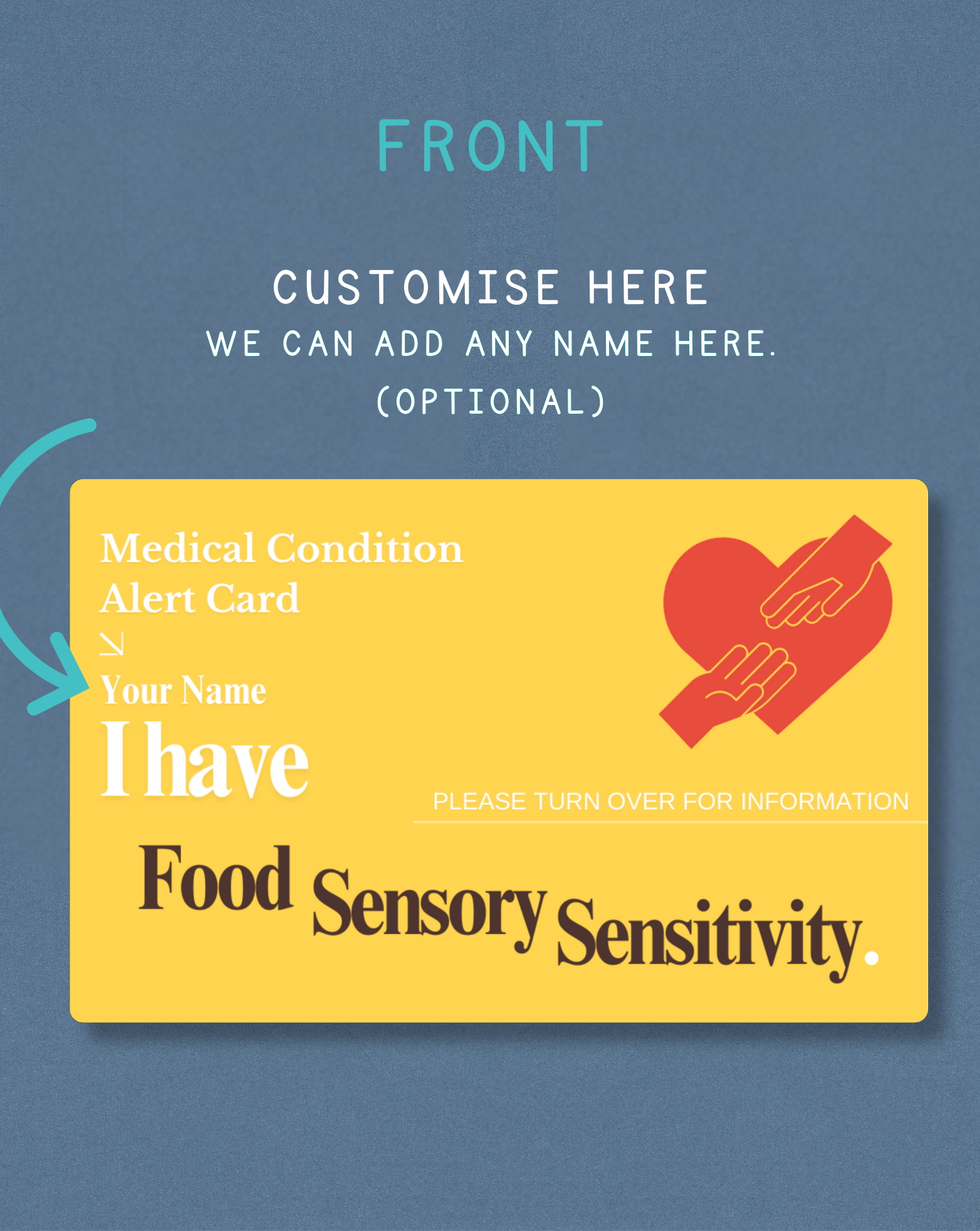Food Sensory Sensitivity Medical Alert Card