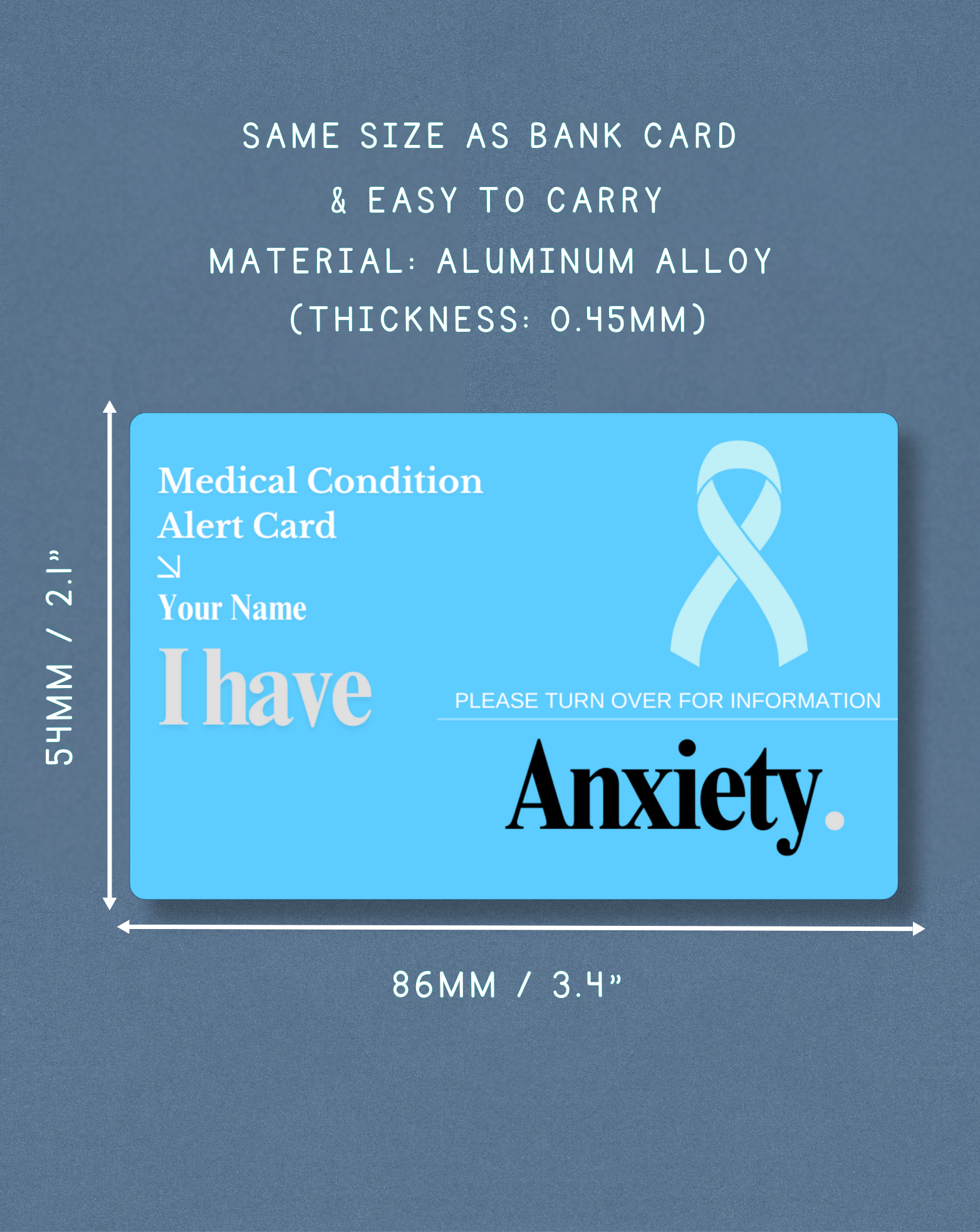 Anxiety Medical Alert Card