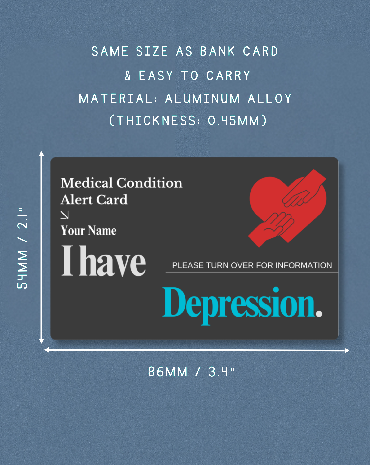 Depression Medical Alert Card