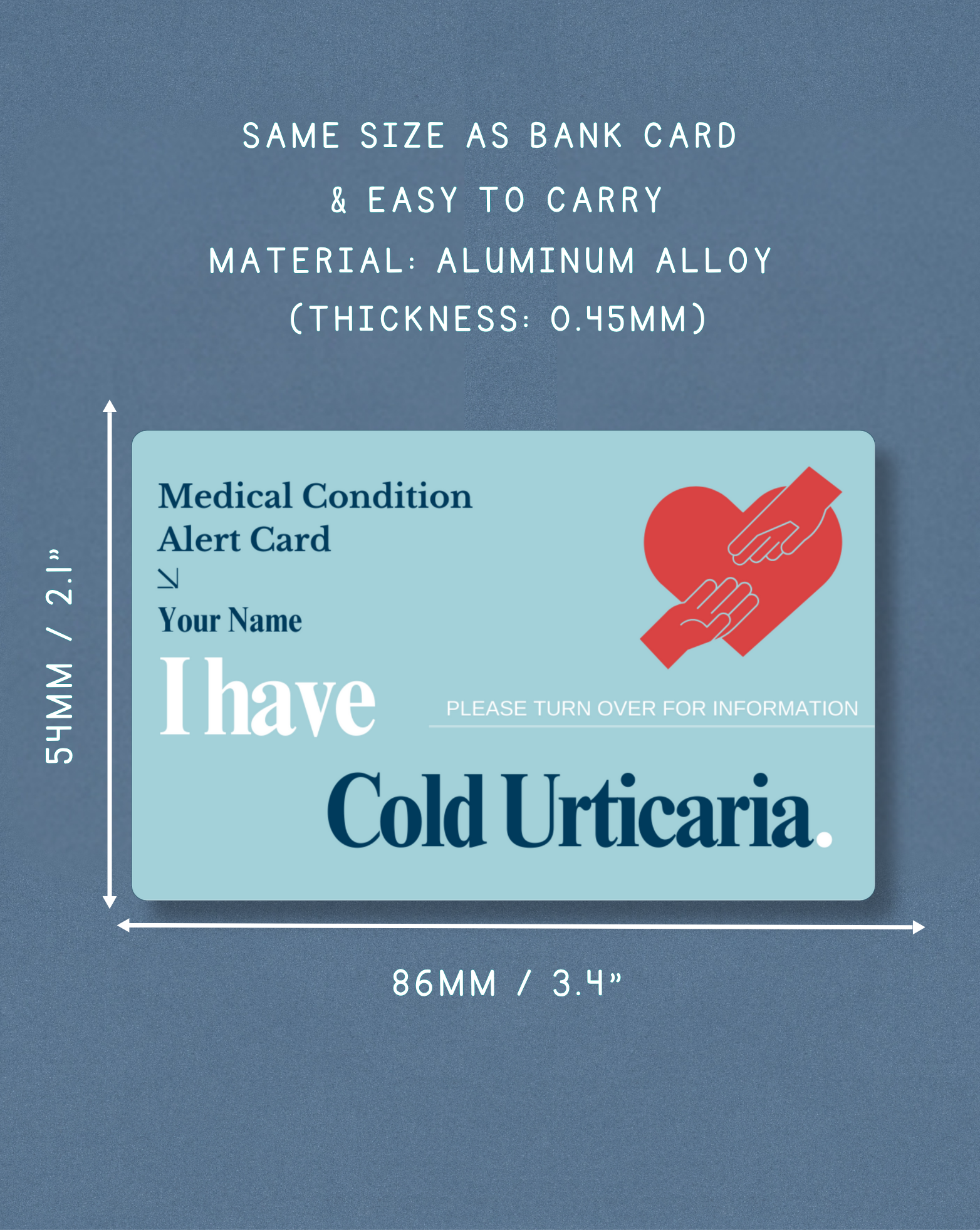 Cold Urticaria Alert Card