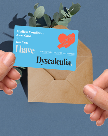 Dyscalculia Medical Alert Card
