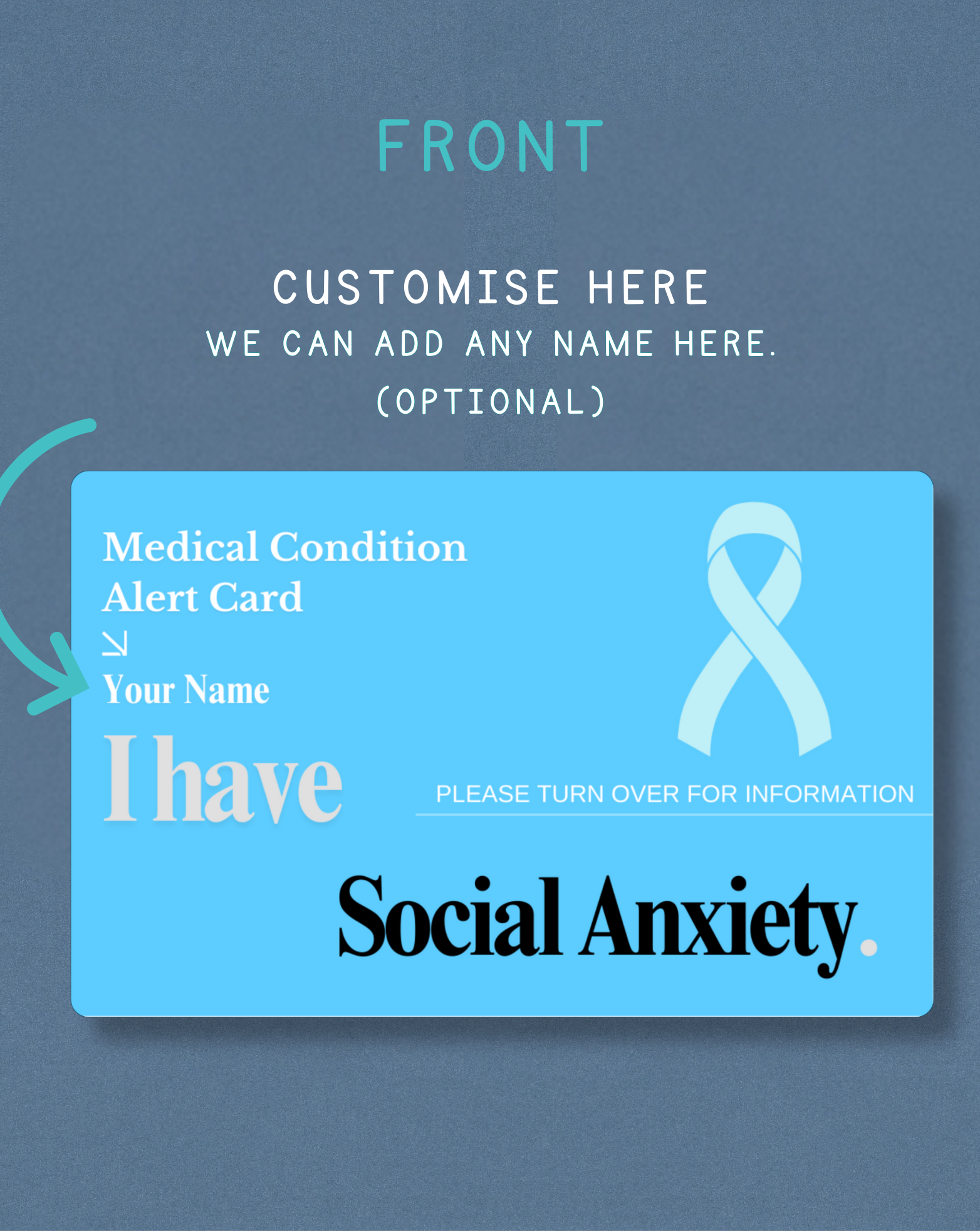 Social Anxiety Medical Alert Card