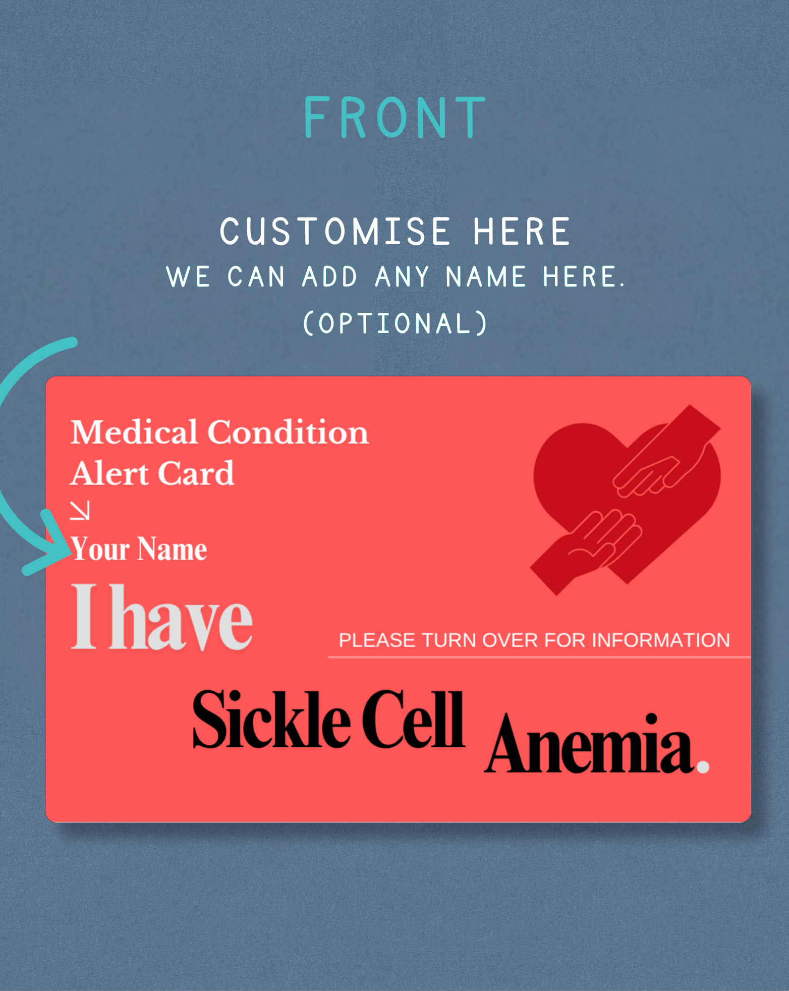 Sickle Cell Anemia Medical Alert Card