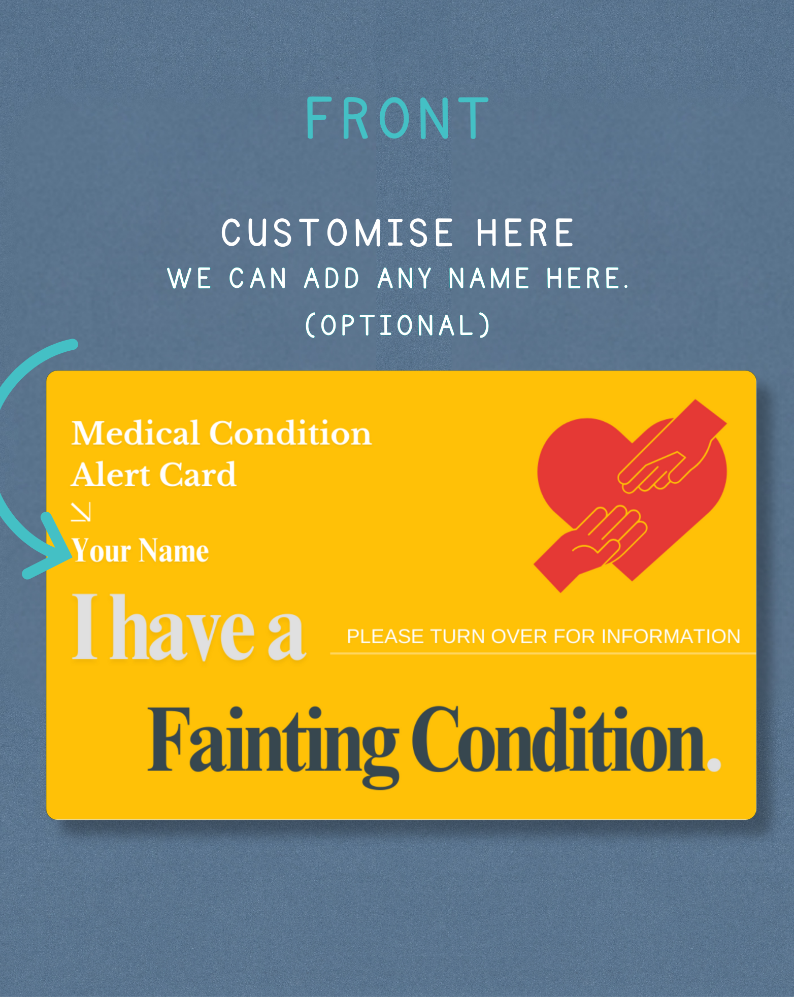 Fainting Condition Medical Alert Card
