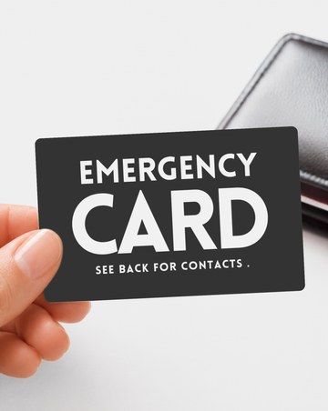 Emergency Contact Card (Black)