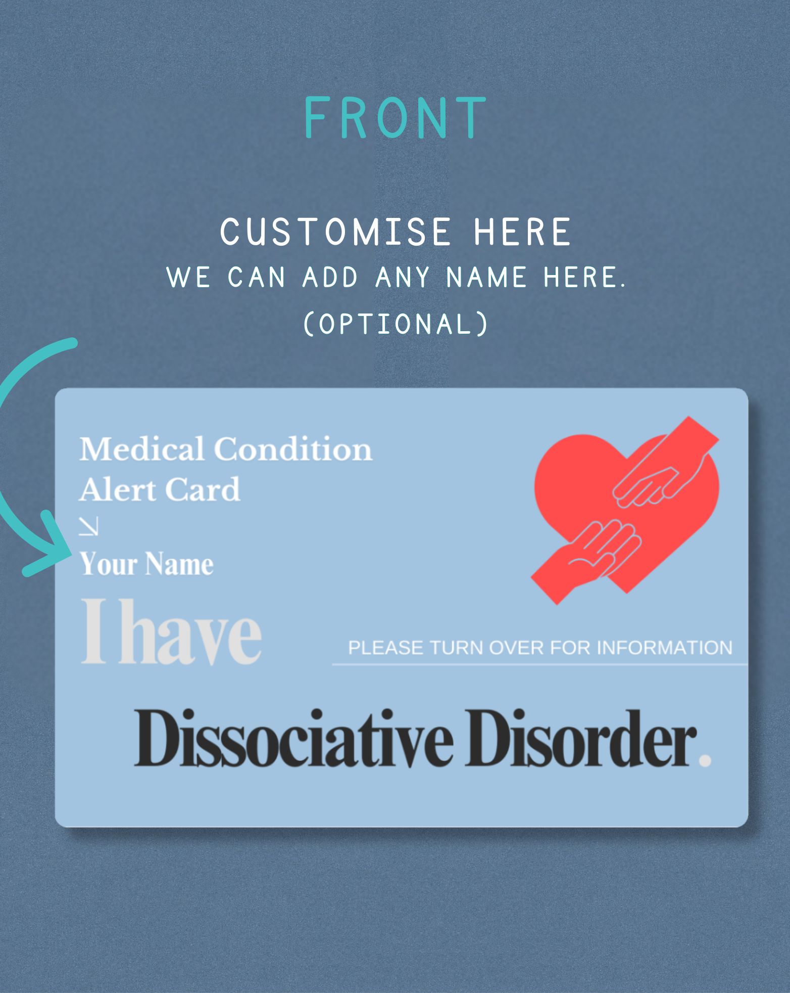 Dissociative Disorder Medical Alert Card