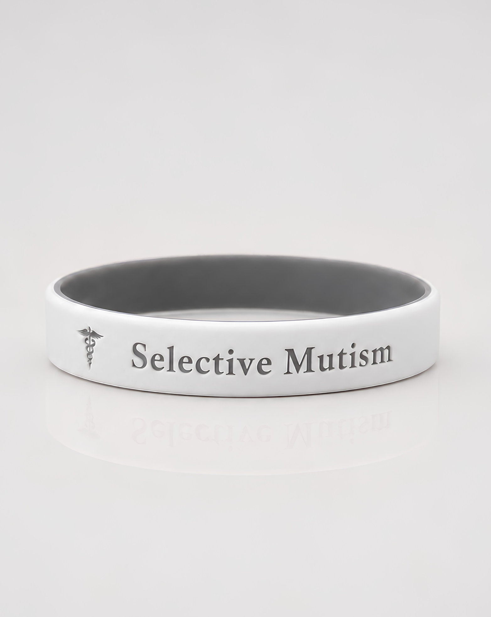 Stone grey personalised silicone medical alert bracelet