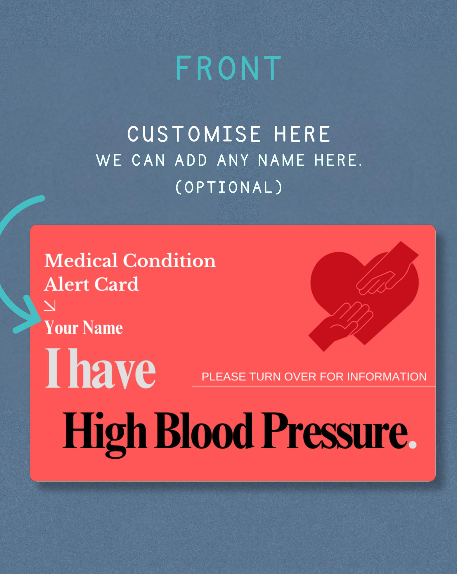 High Blood Pressure Medical Alert Card