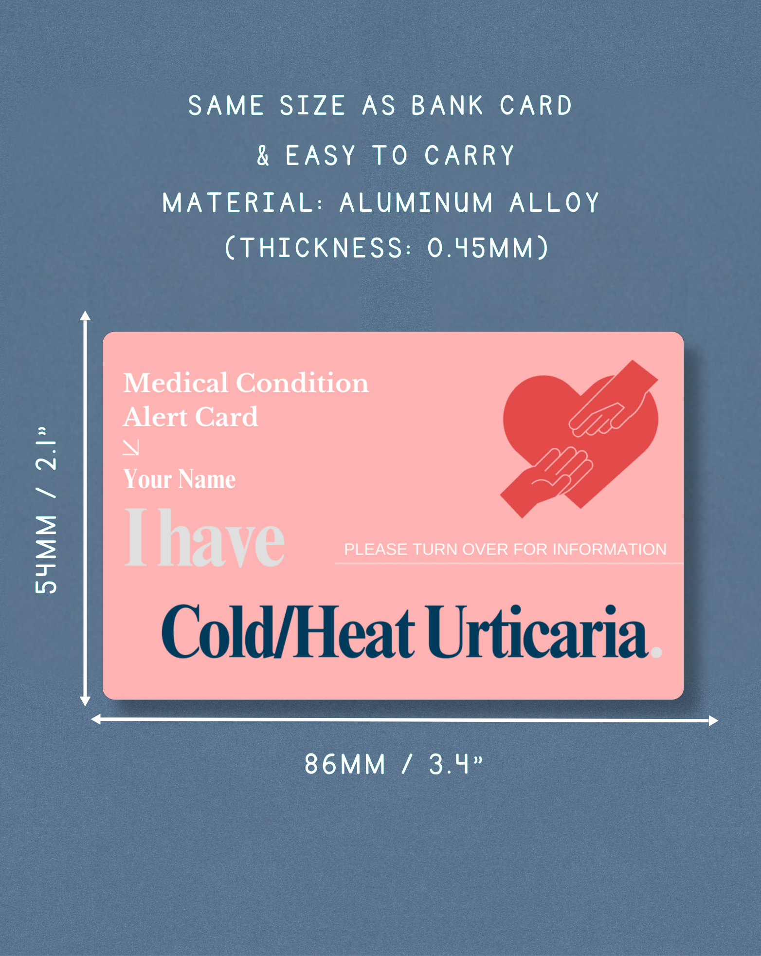 Cold/Heat Urticaria Alert Card