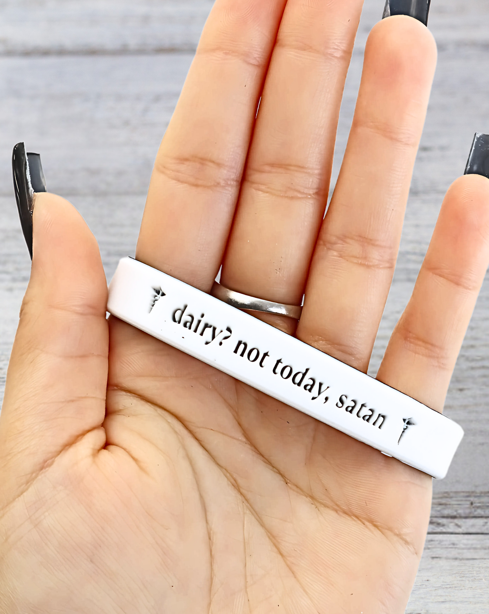 Dairy? Not Today, satan - Funny Alert Bracelet