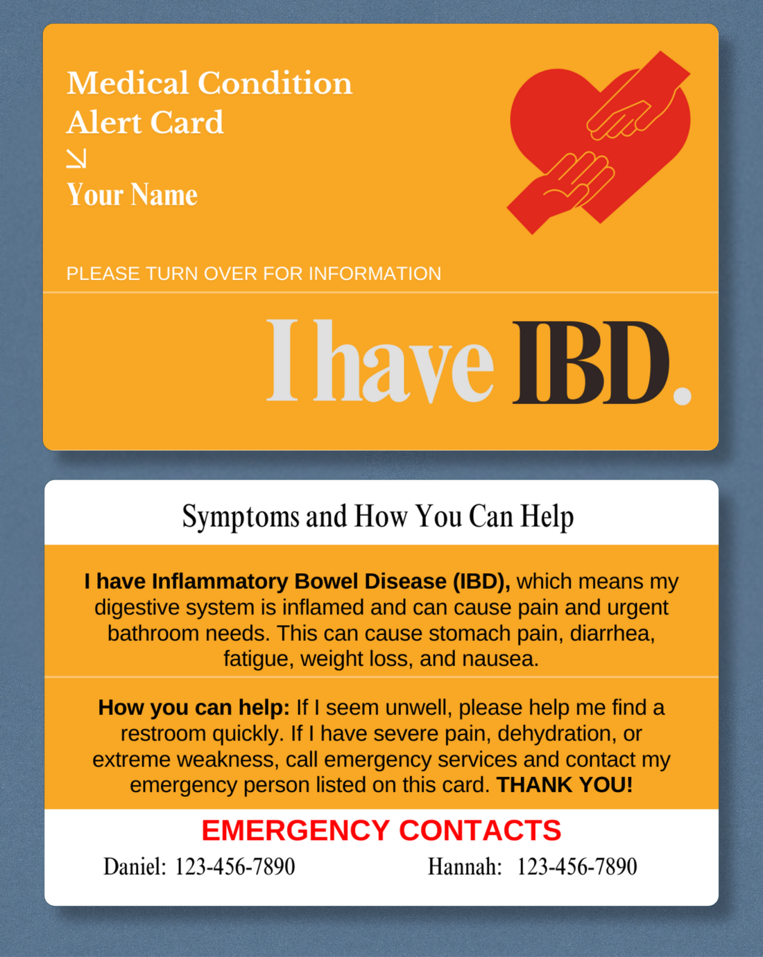 IBD Medical Alert Card