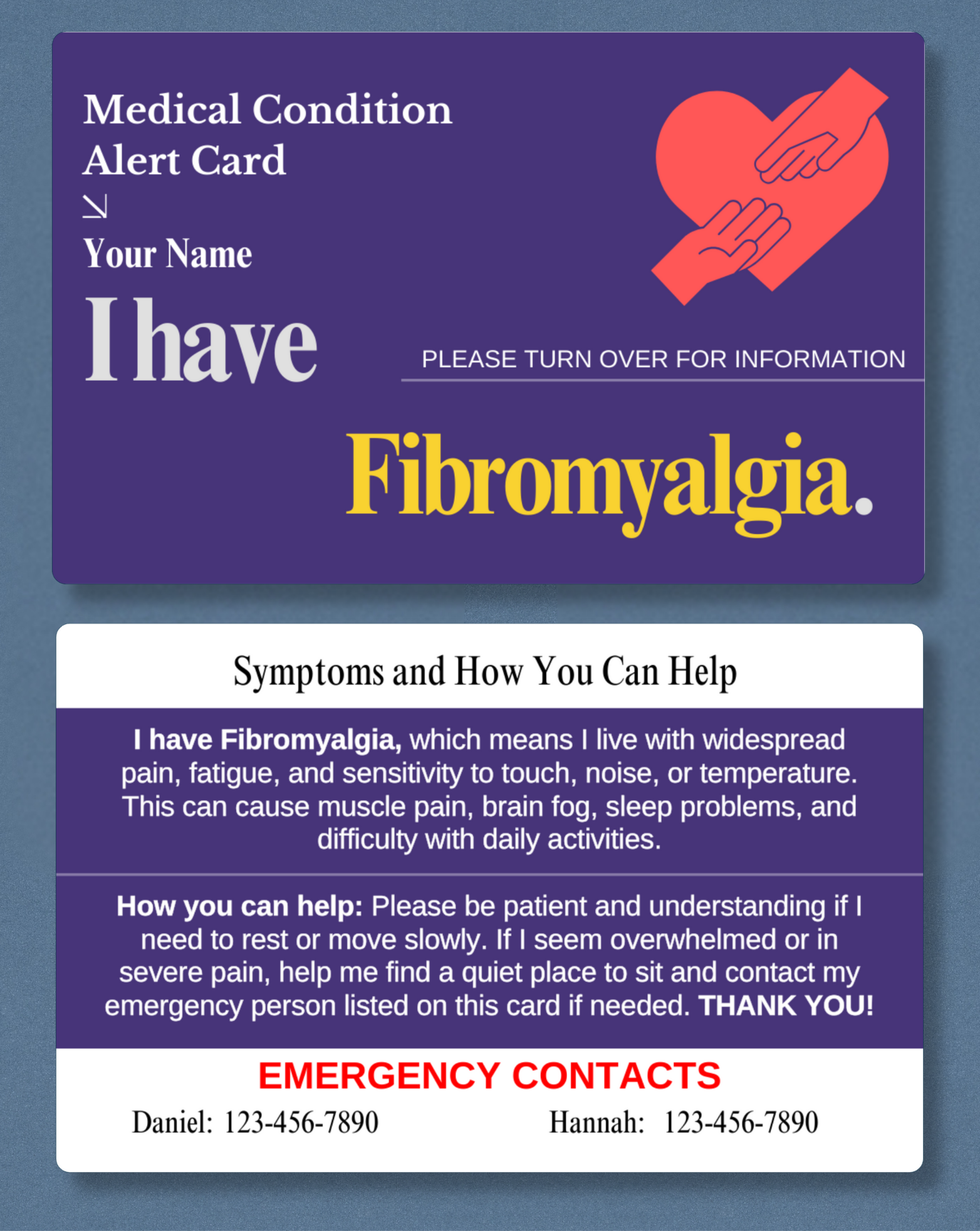 Fibromyalgia Medical Alert Card