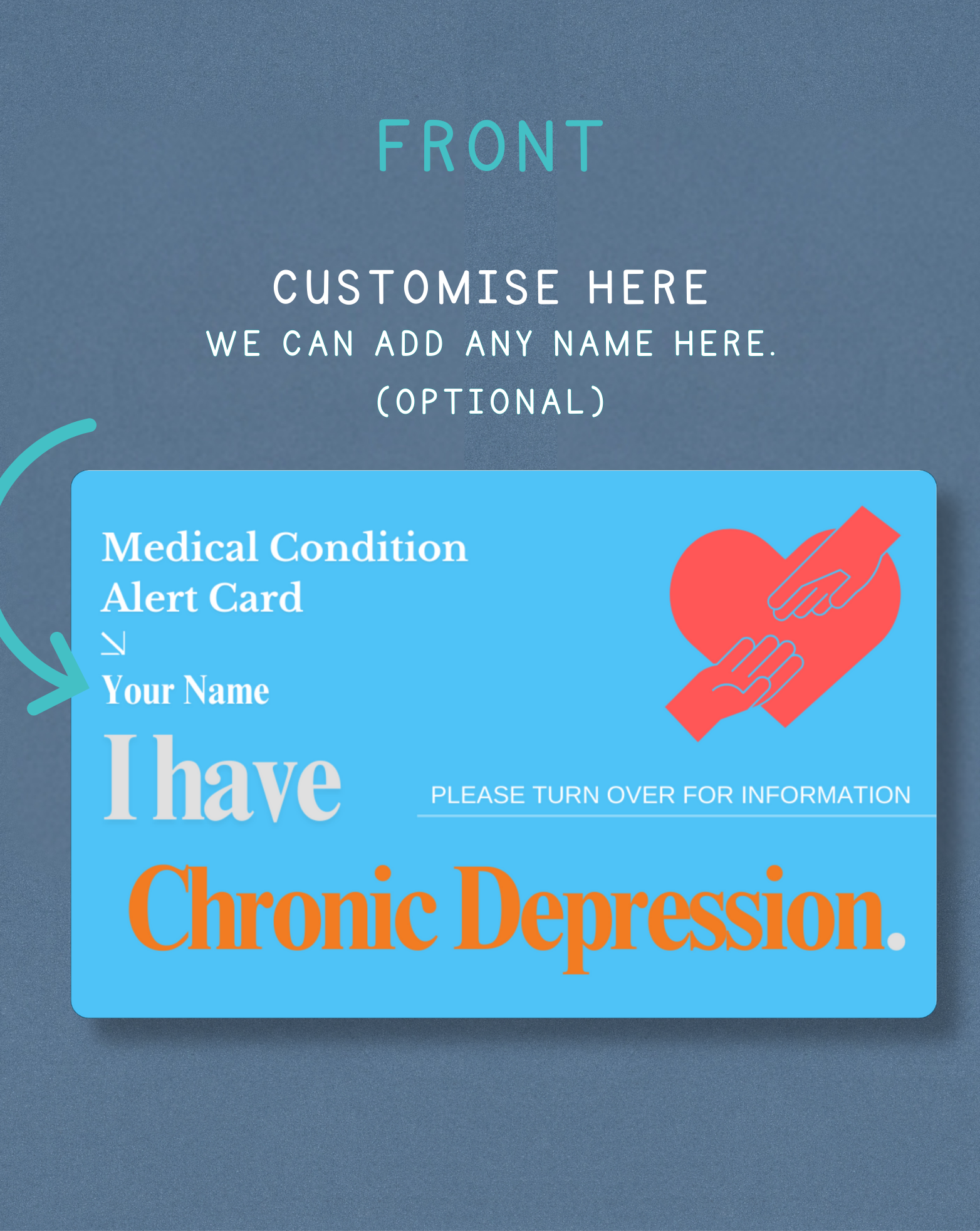 Chronic Depression Medical Alert Card