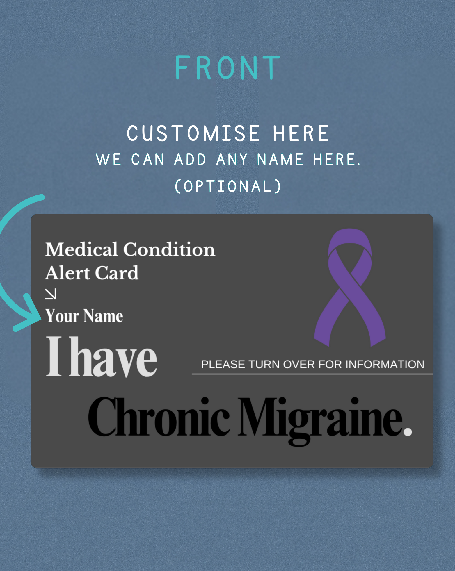 Chronic Migraine Medical Alert Card
