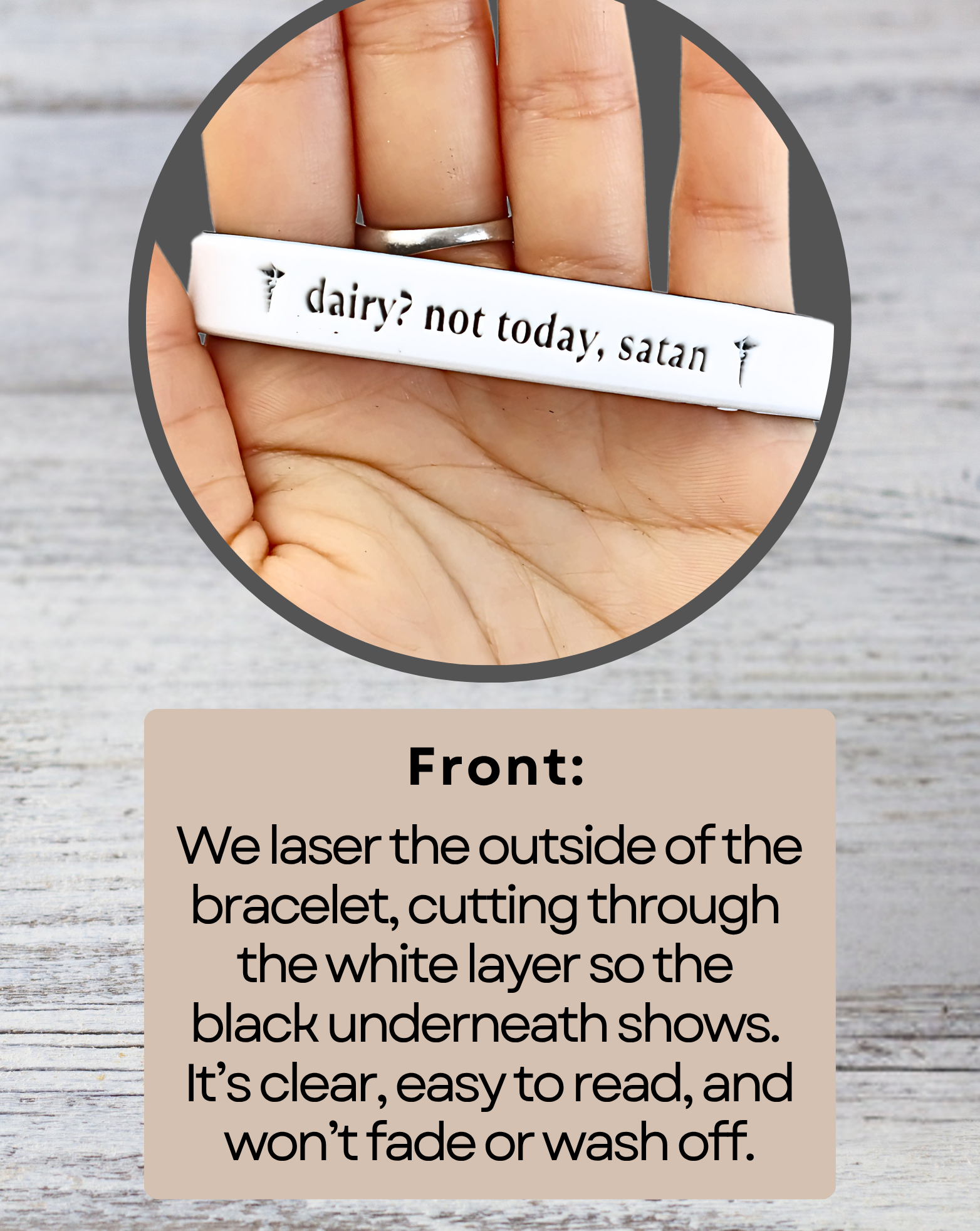 Dairy? Not Today, satan - Funny Alert Bracelet