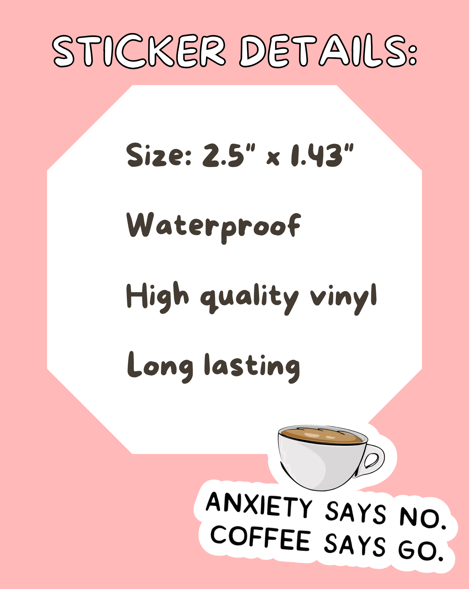 Anxiety & Coffee Sticker