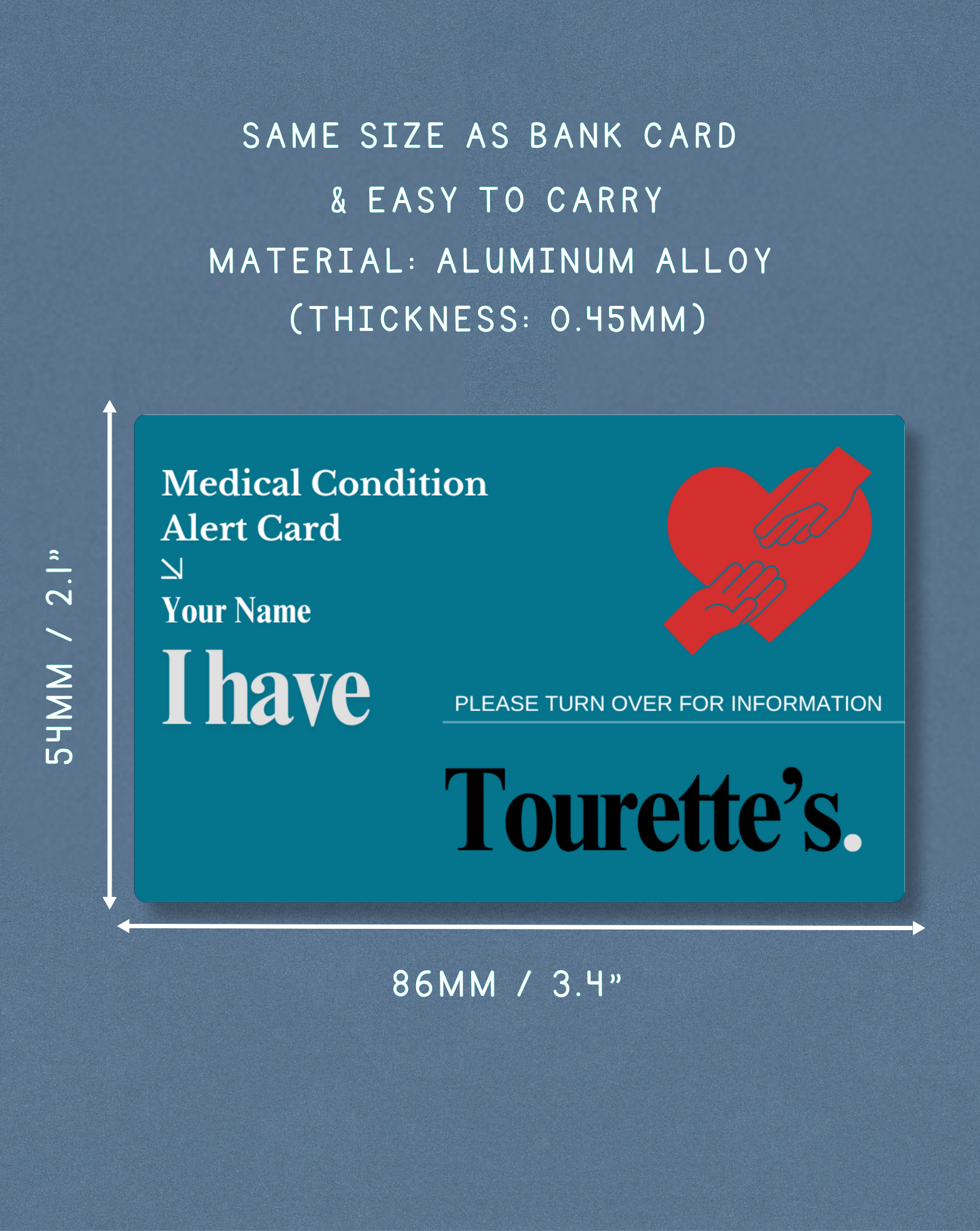 Tourette’s Medical Alert Card